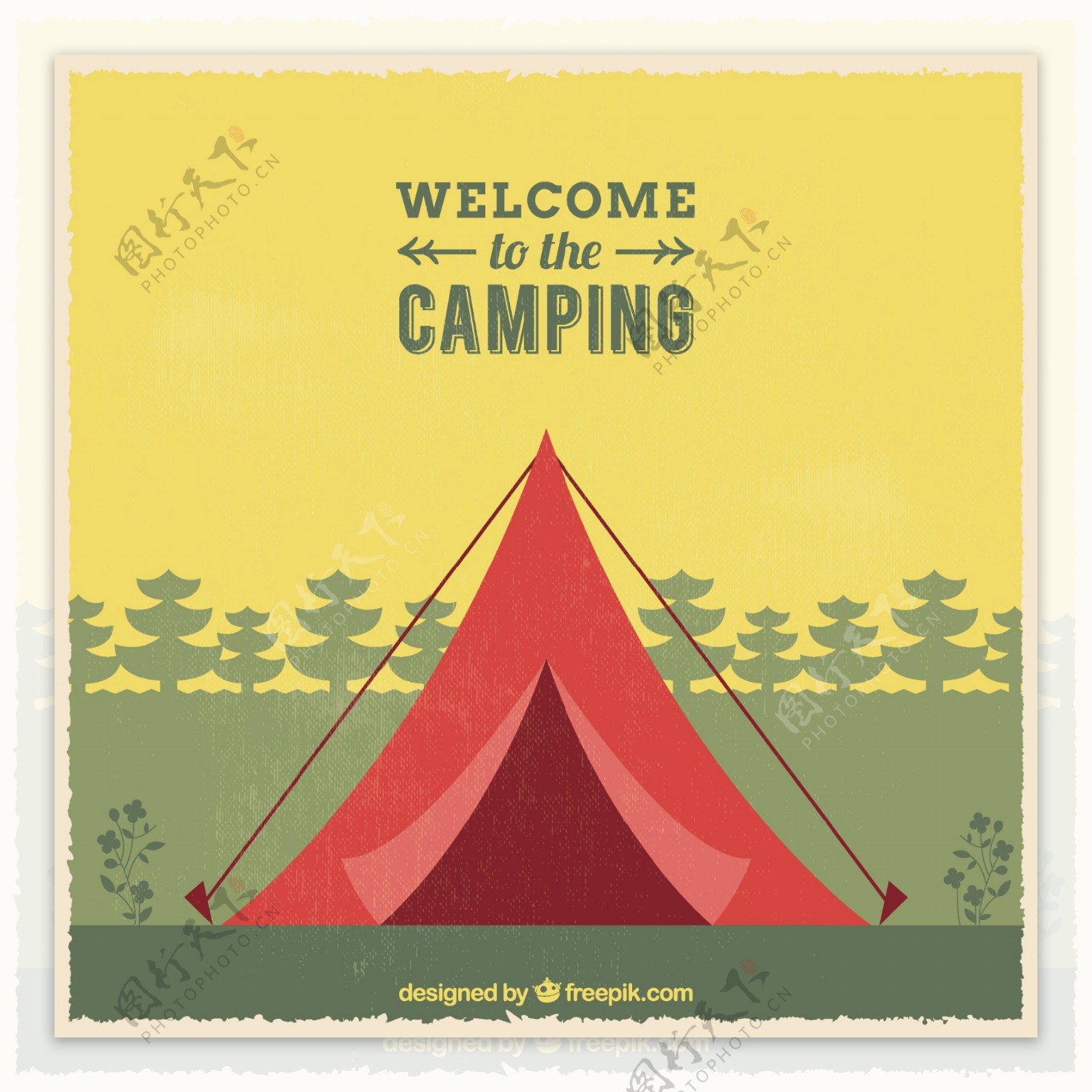 欢迎来到野营背景