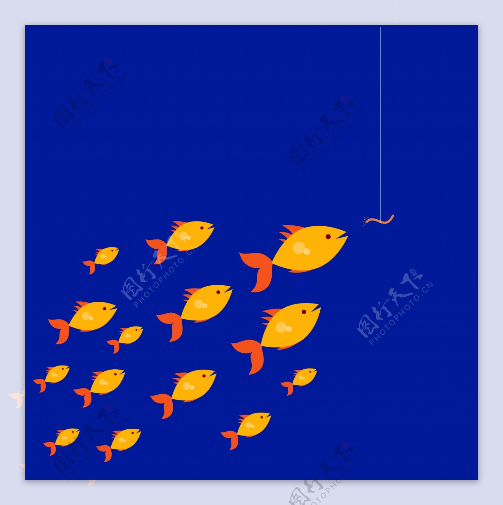 海洋鱼群插画