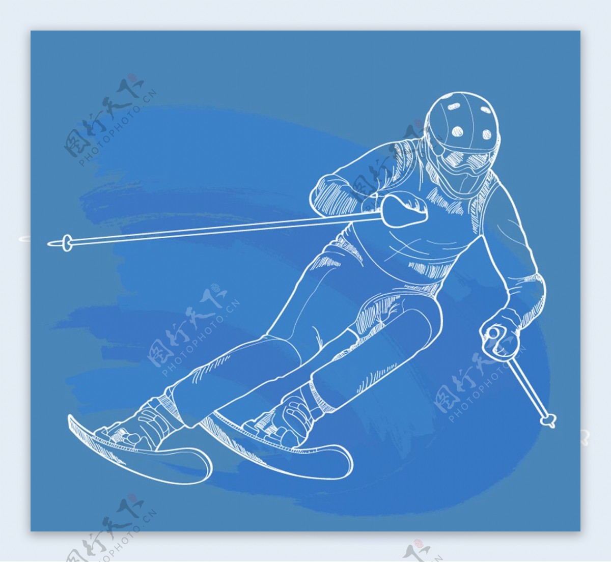 滑雪运动员矢量素材