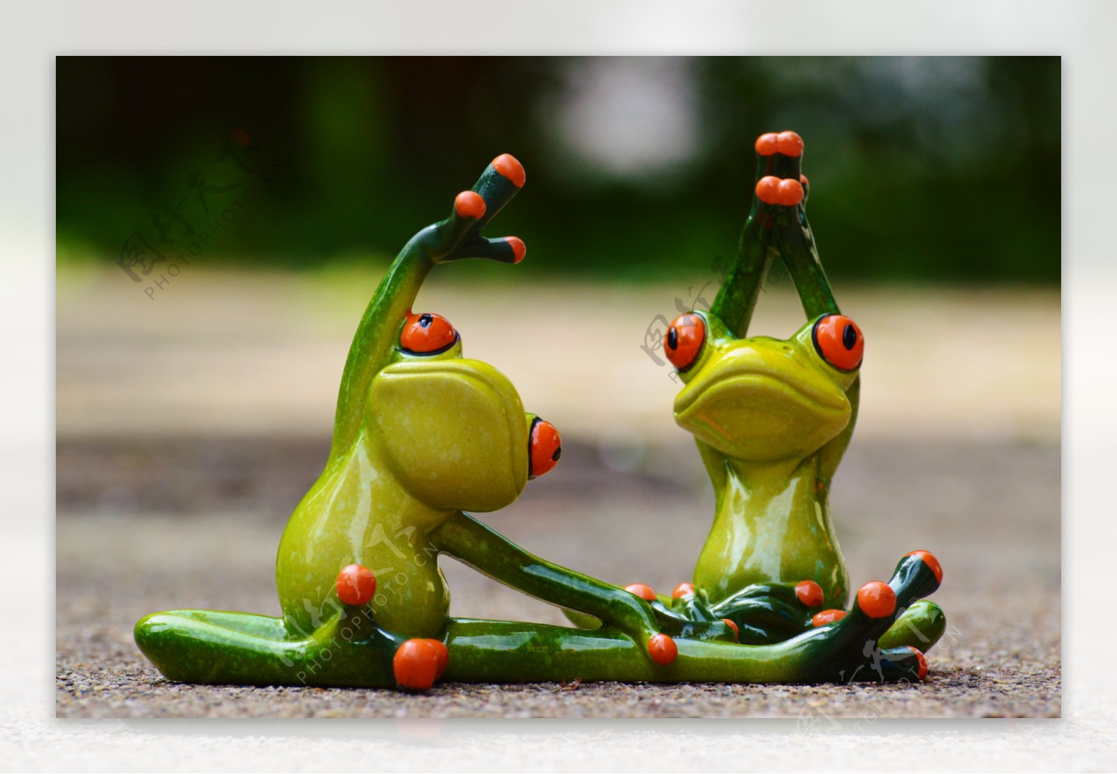 青蛙瑜伽姿势和锻炼。可爱的卡通剪贴画集 Stock Vector by ©A7880S 279946566