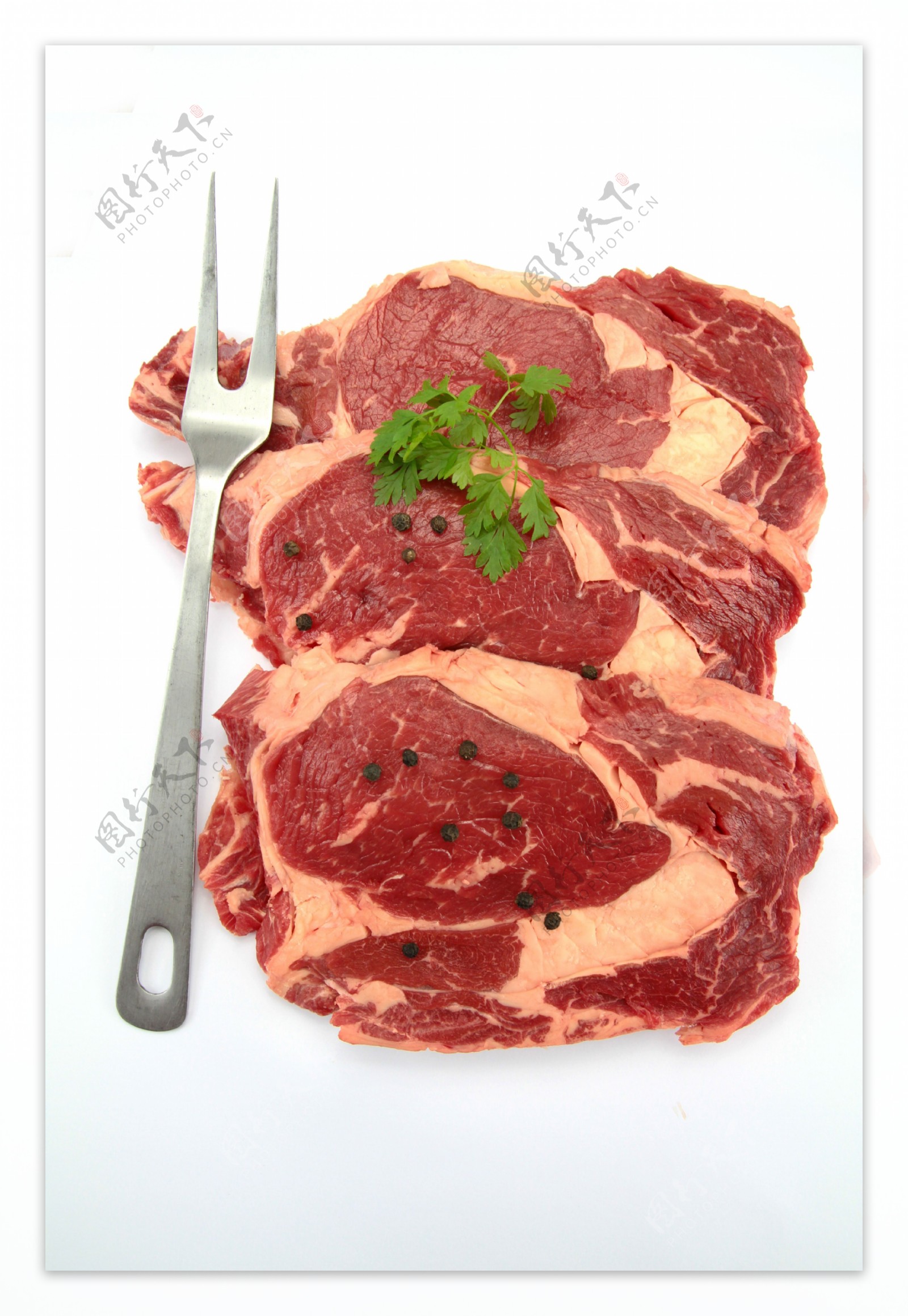 牛肉与叉子