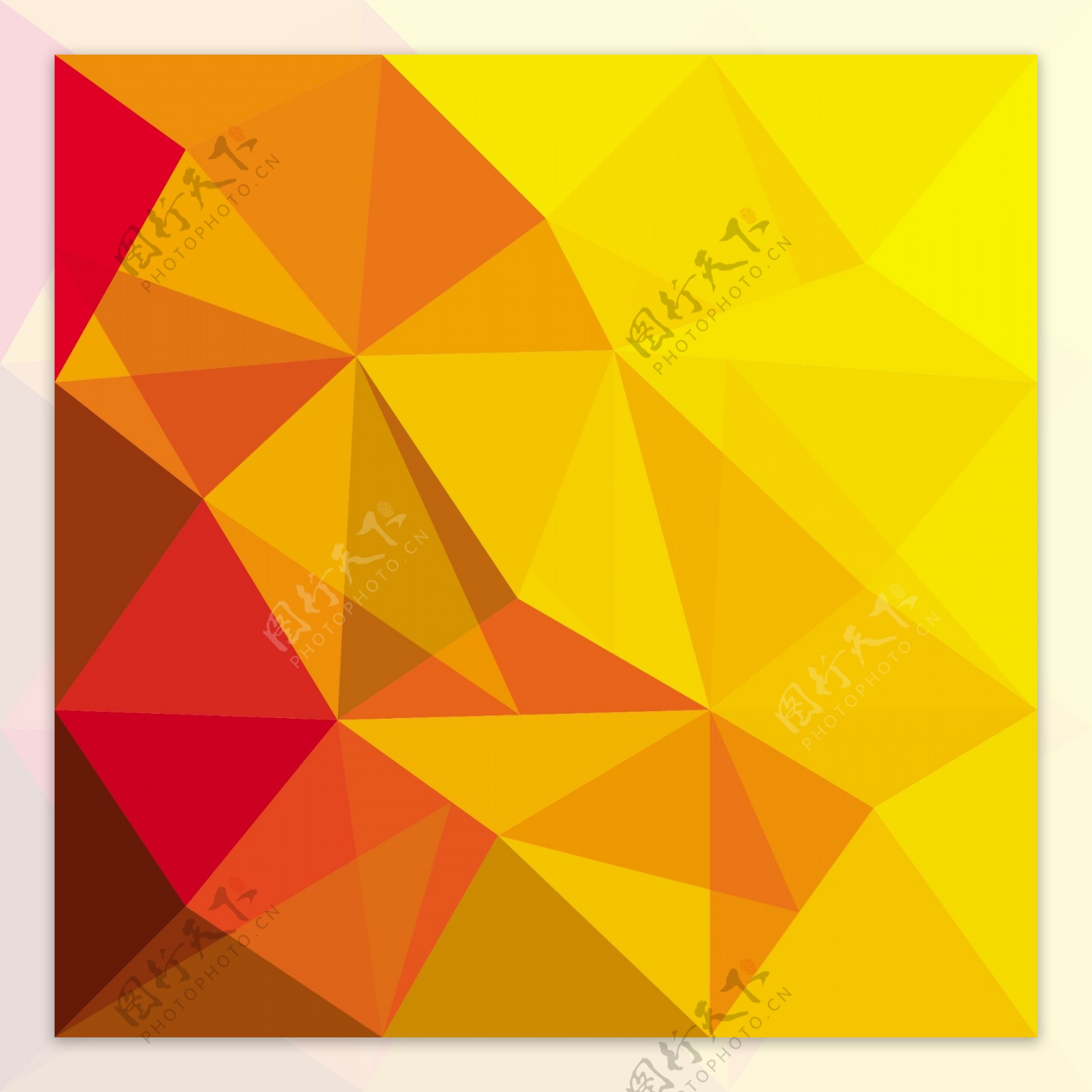 黄色色调的多边形抽象背景