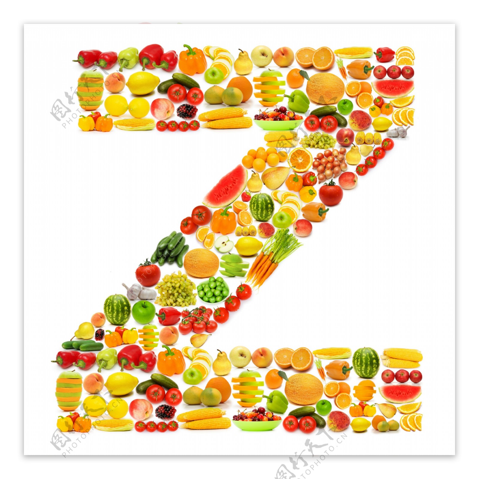 蔬菜水果组成的字母Z图片