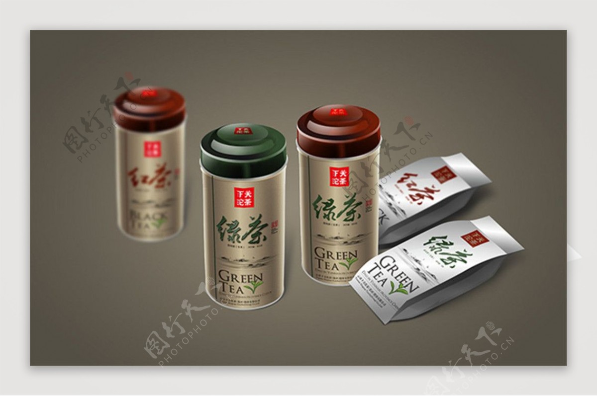 茶叶礼盒包装袋设计效果图片psd素材下载