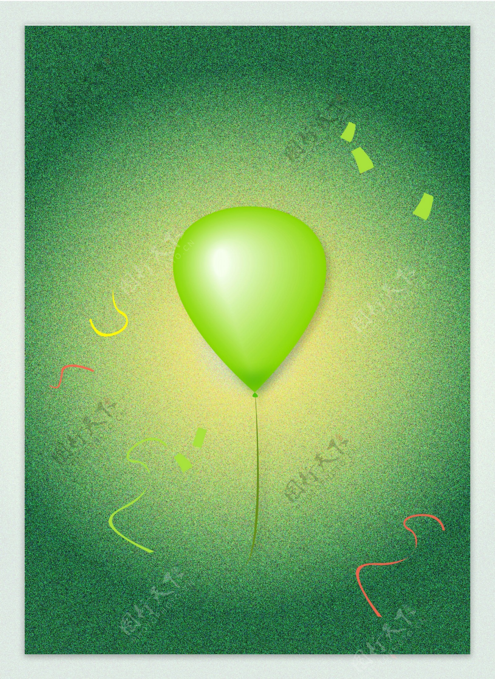 气球金绿色背景磨砂背景