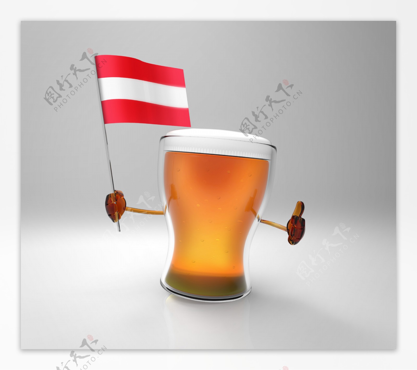 秘鲁国旗与啤酒图片