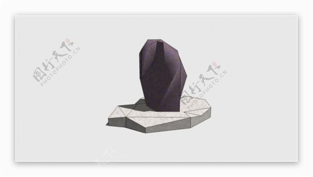 景观装饰假山石头skp模型