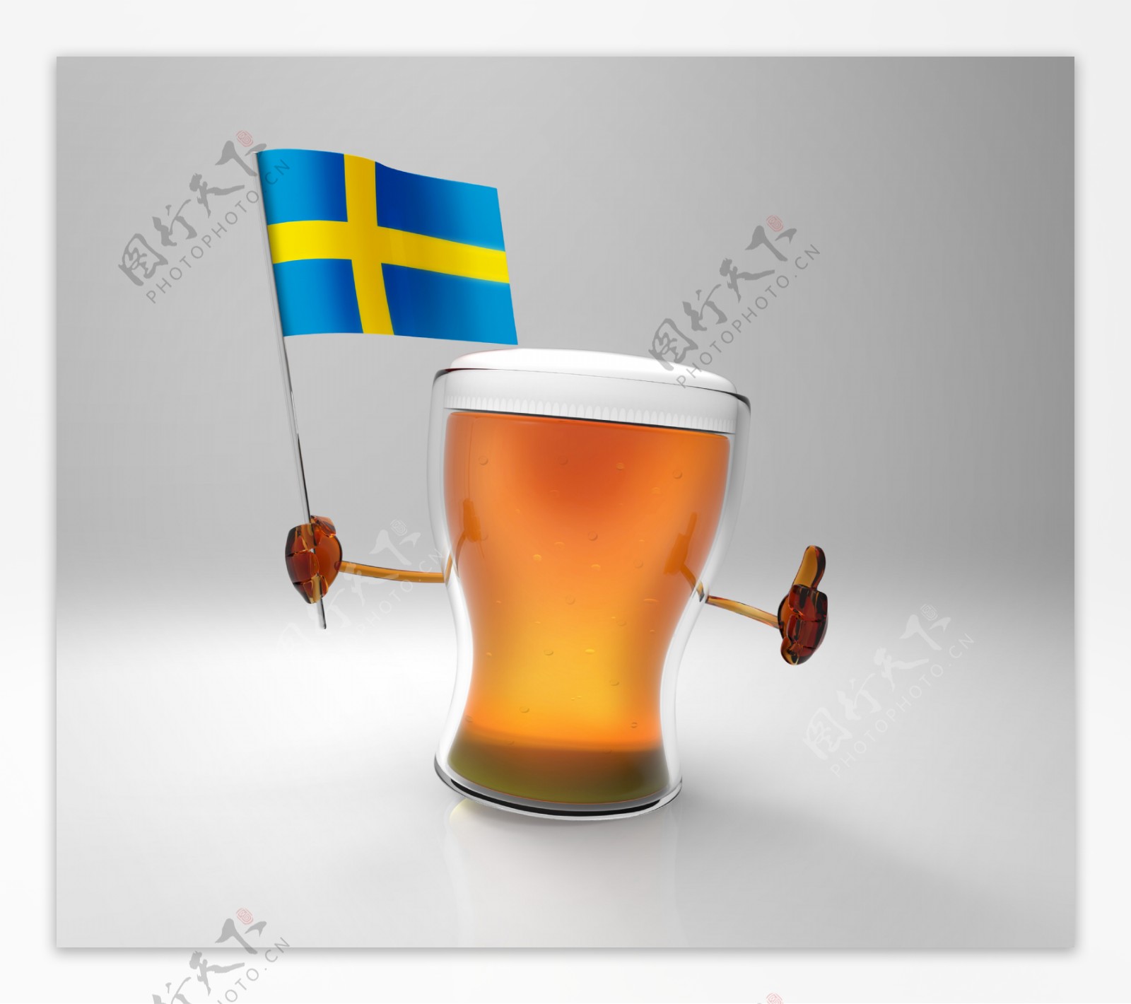 瑞典国旗与啤酒