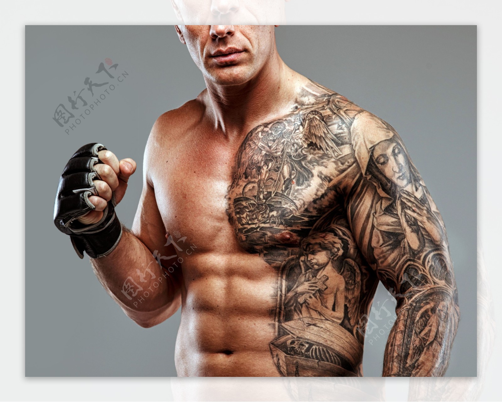 纹身的拳击手图片