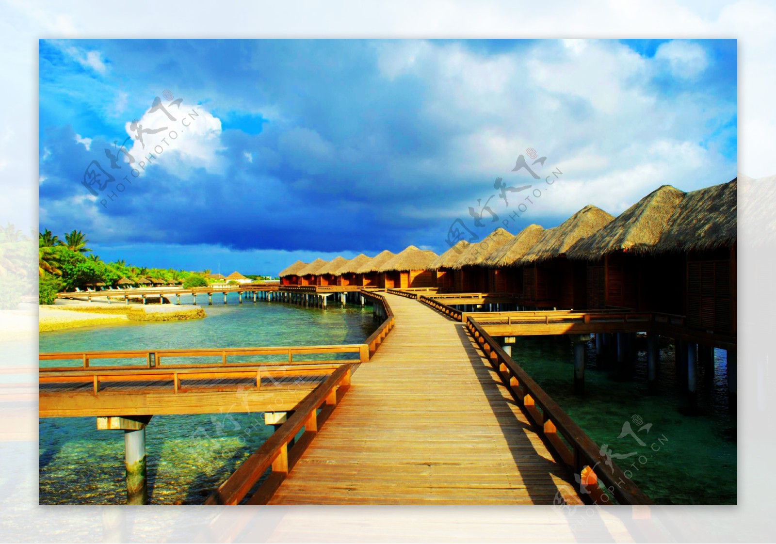 马尔代夫度假屋风景图片素材