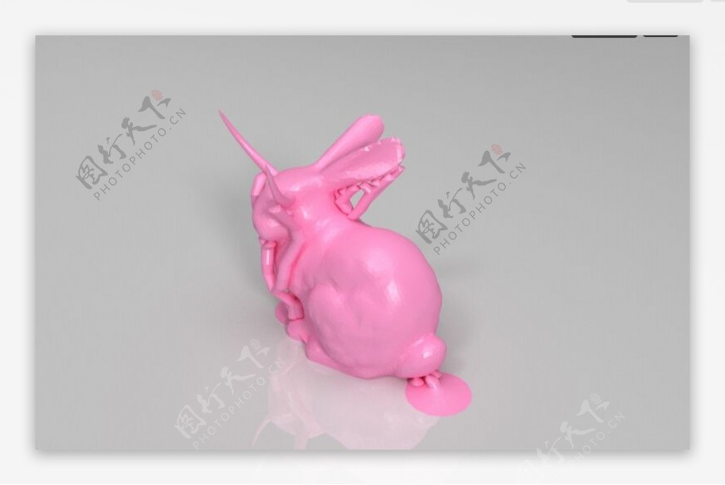长角的兔3D打印模型