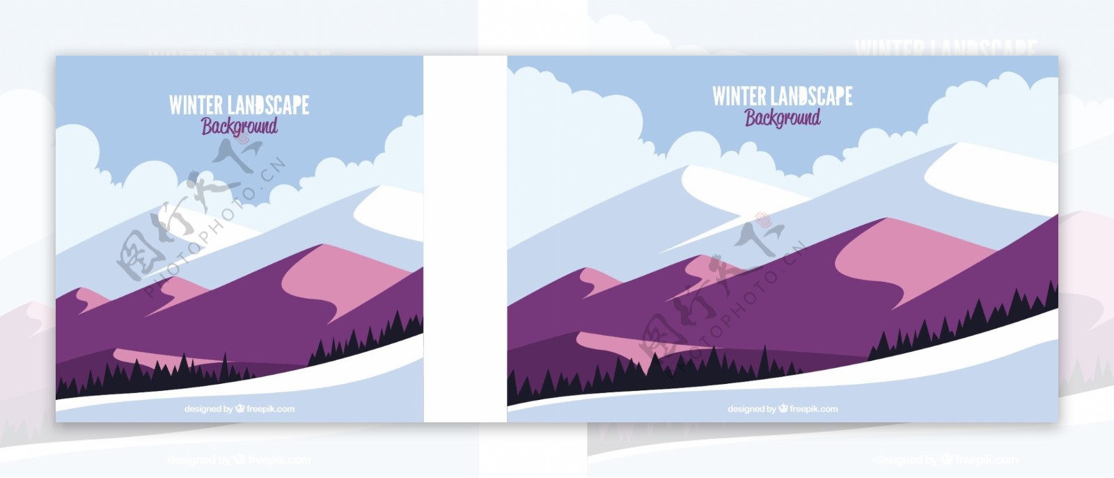 冬季背景紫色山脉