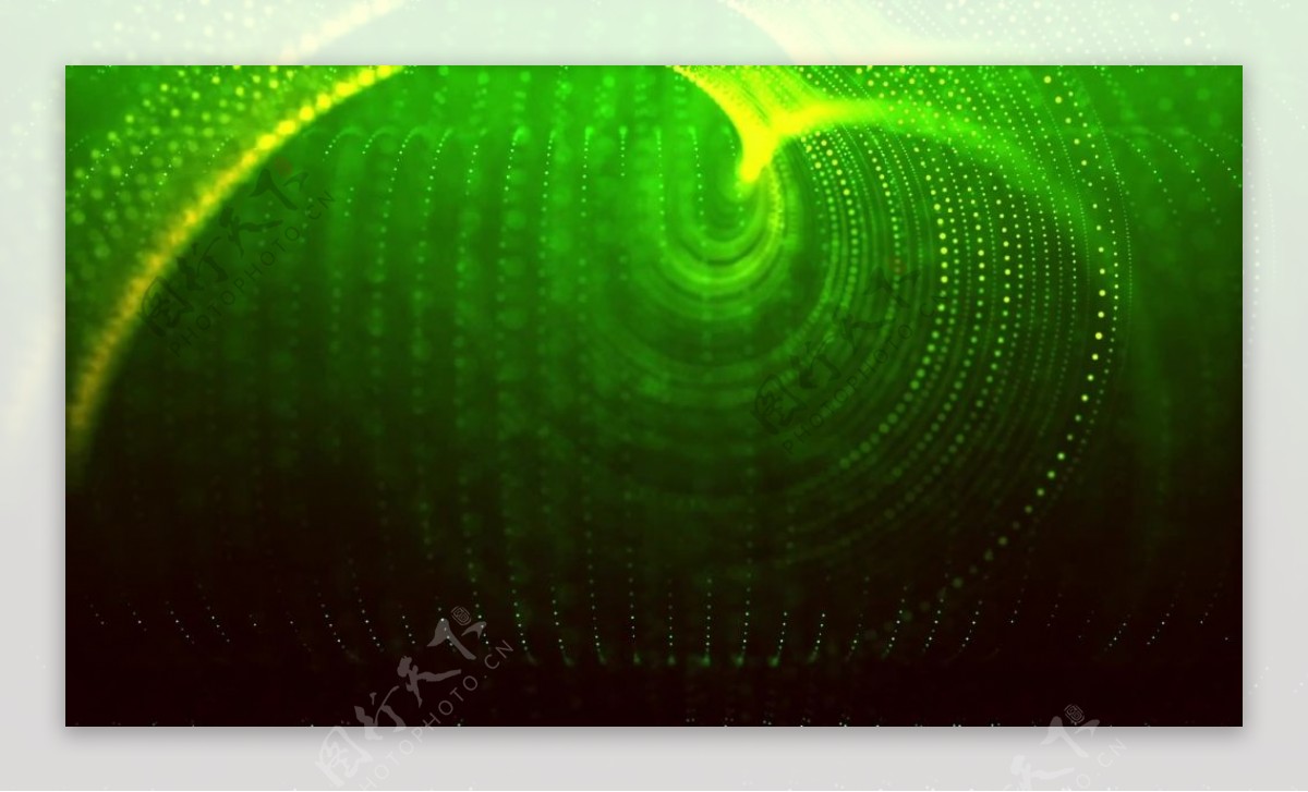 高清绿色动态粒子波浪视频素材