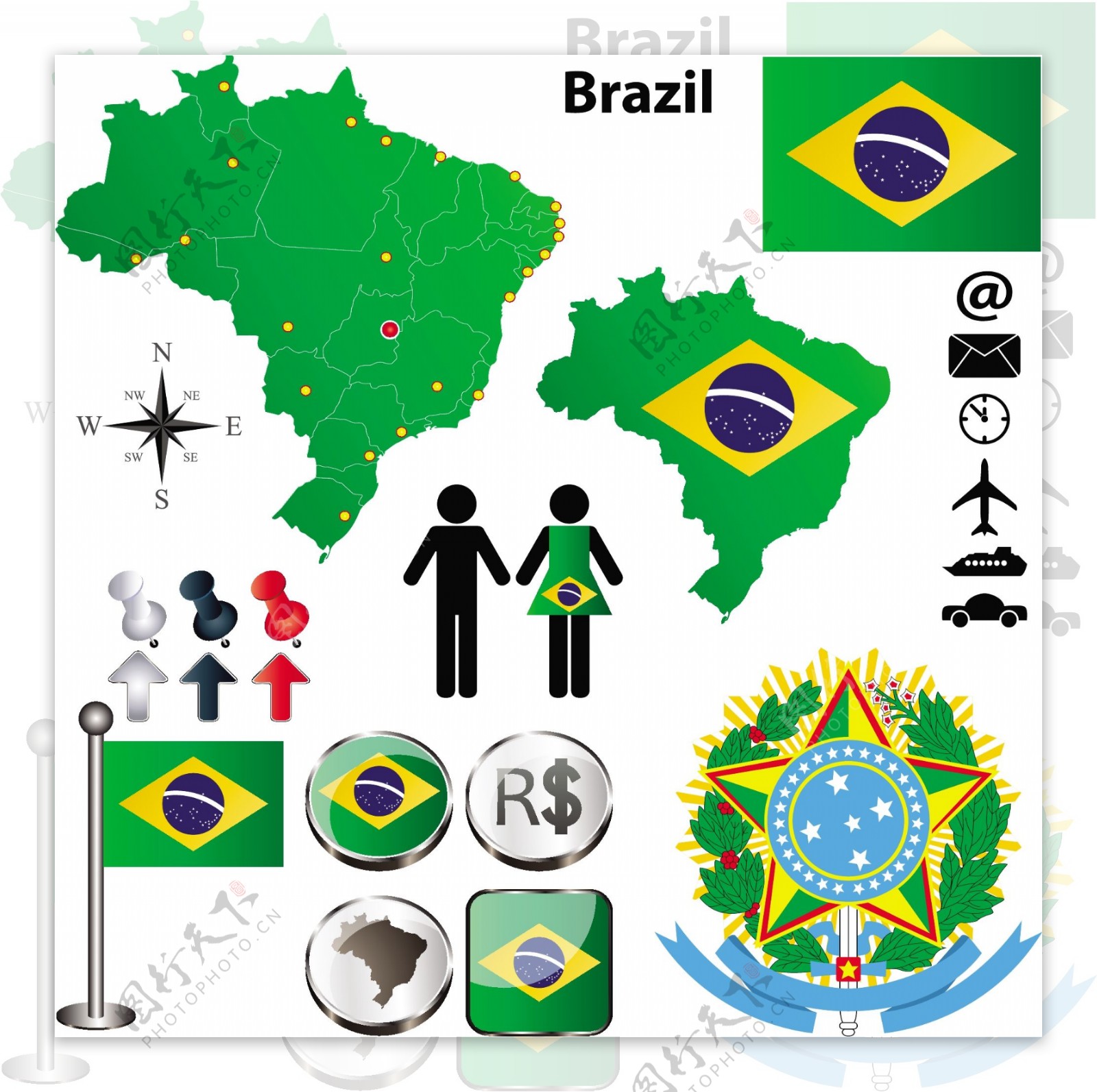 巴西地图国旗
