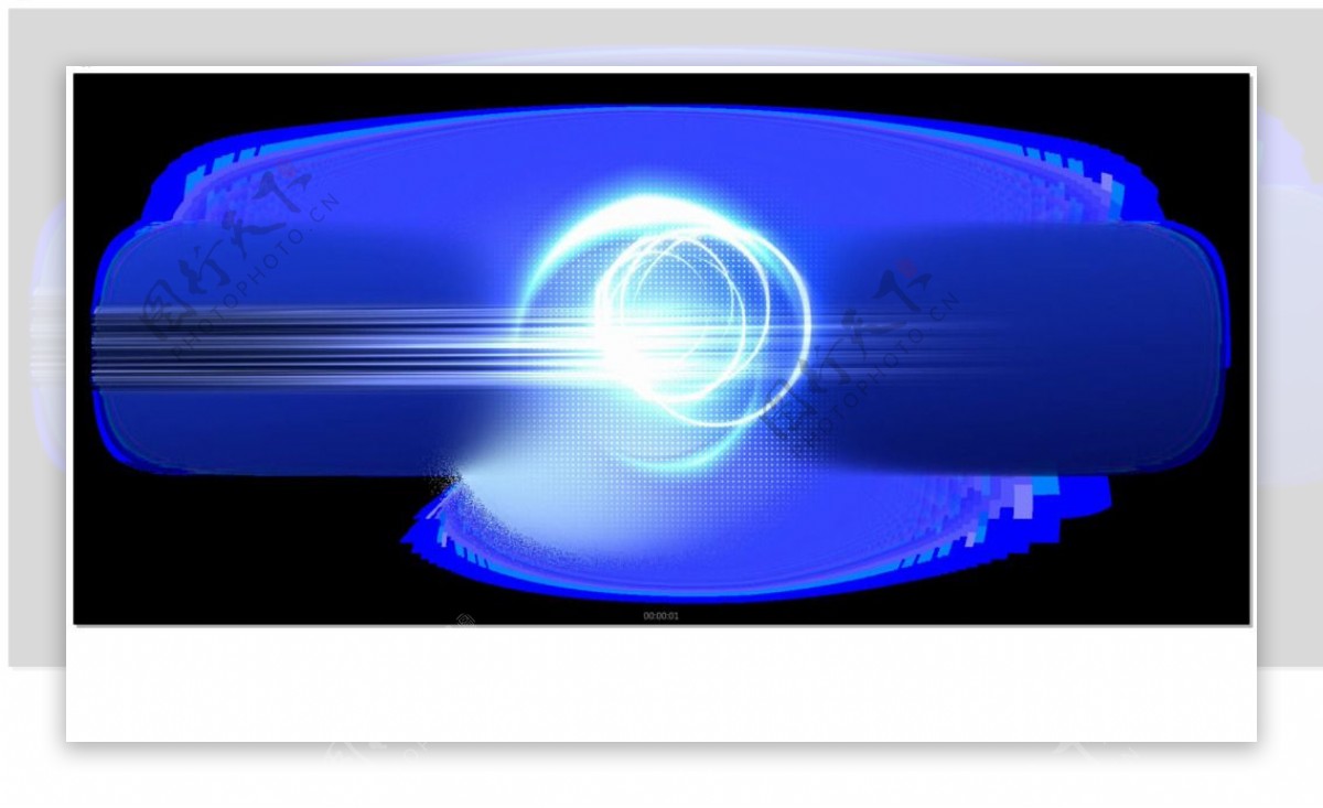 蓝色发光圆圈动态图形视频素材