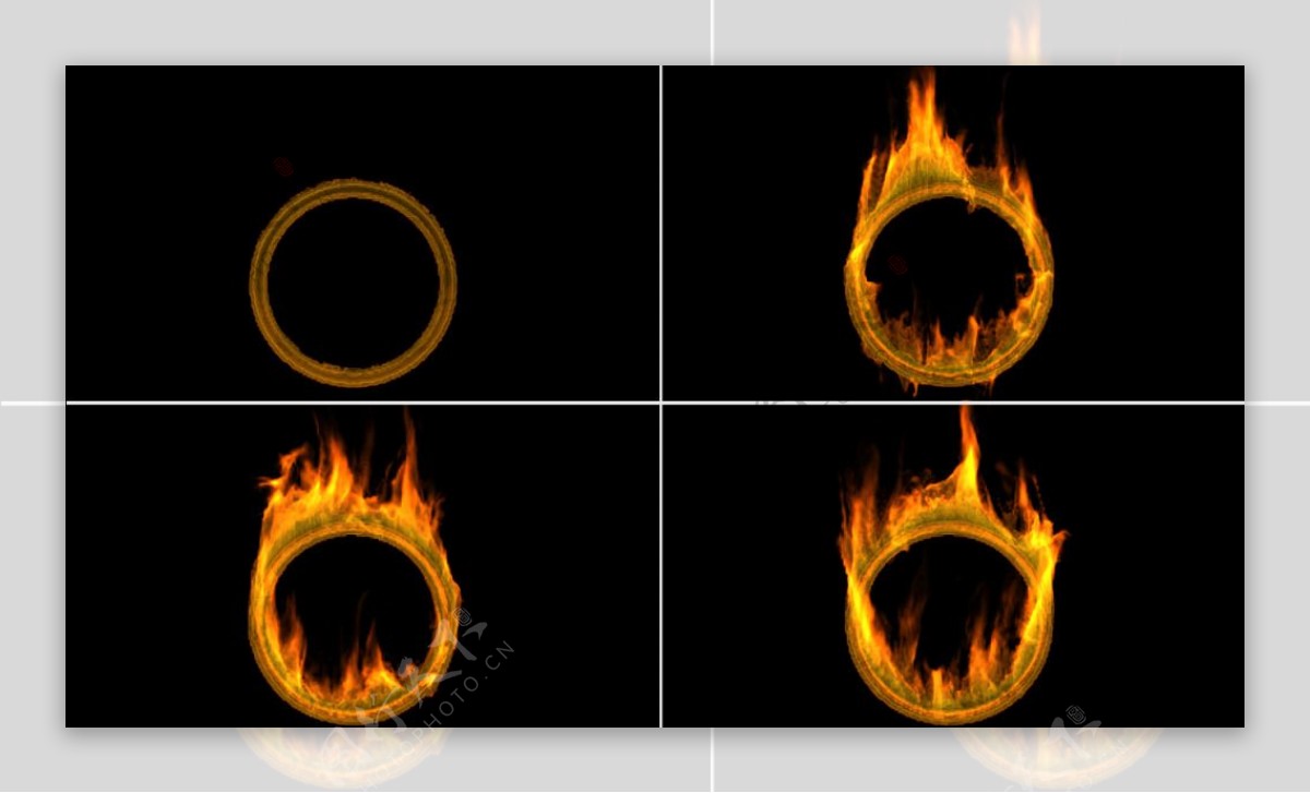 燃烧的火环有透明通道