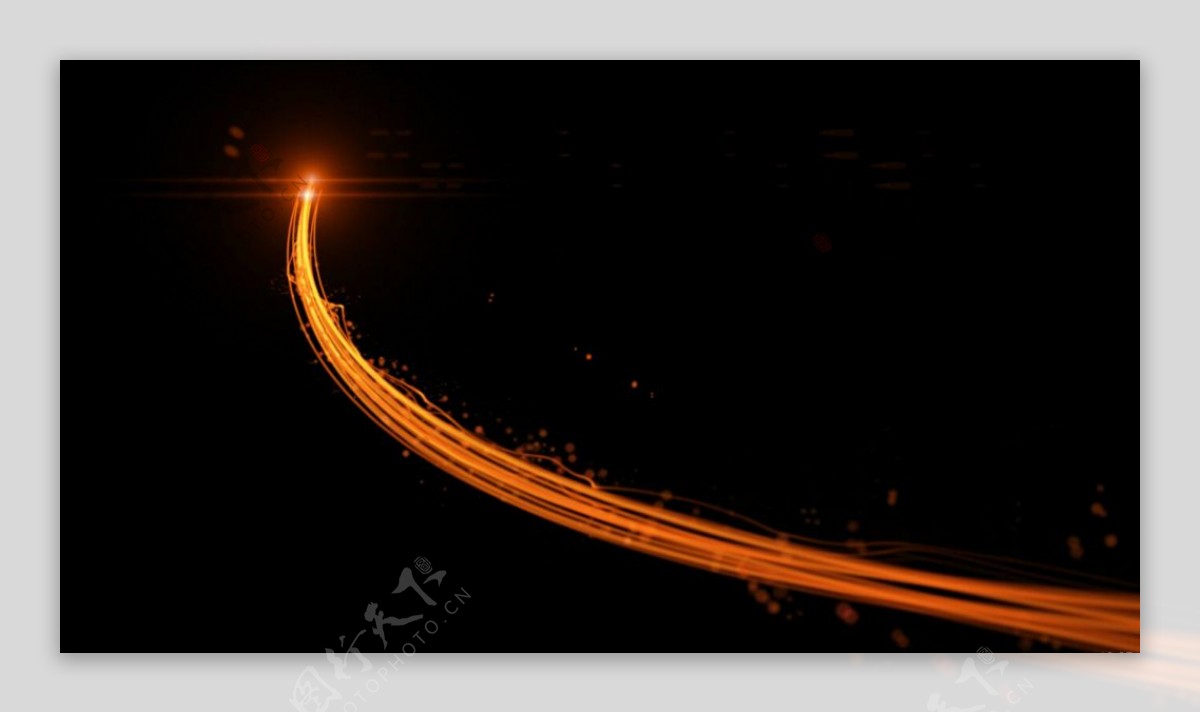 高清橙色发光线条视频转场带通道