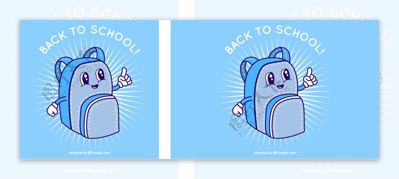 蓝色背包返回学校