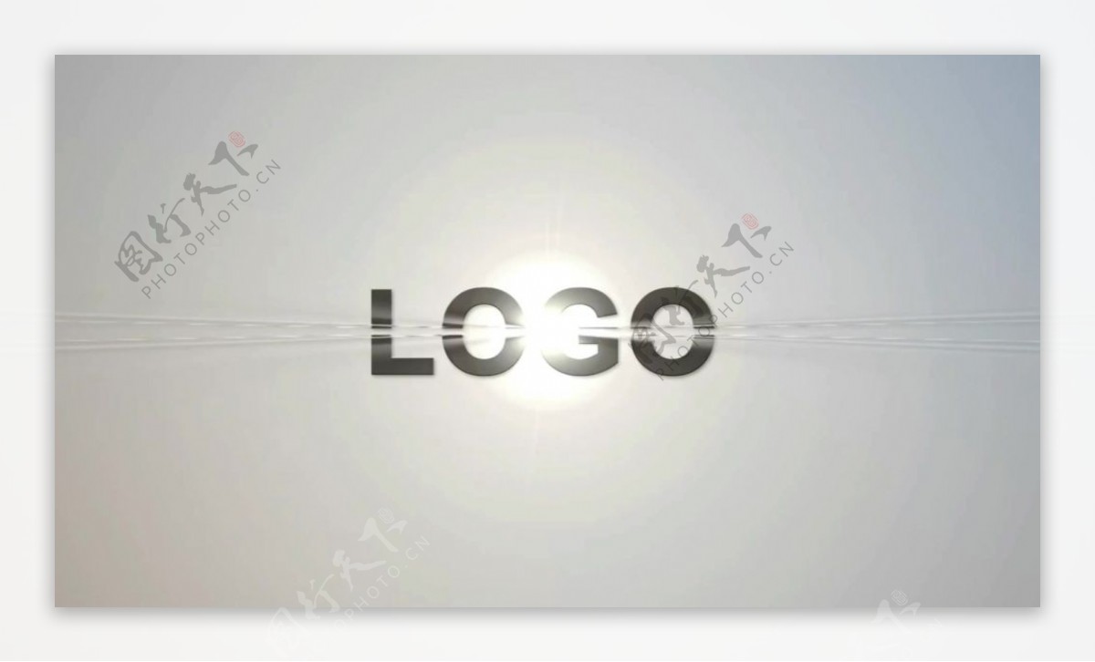 玻璃光波光效logo标志展示AE模板