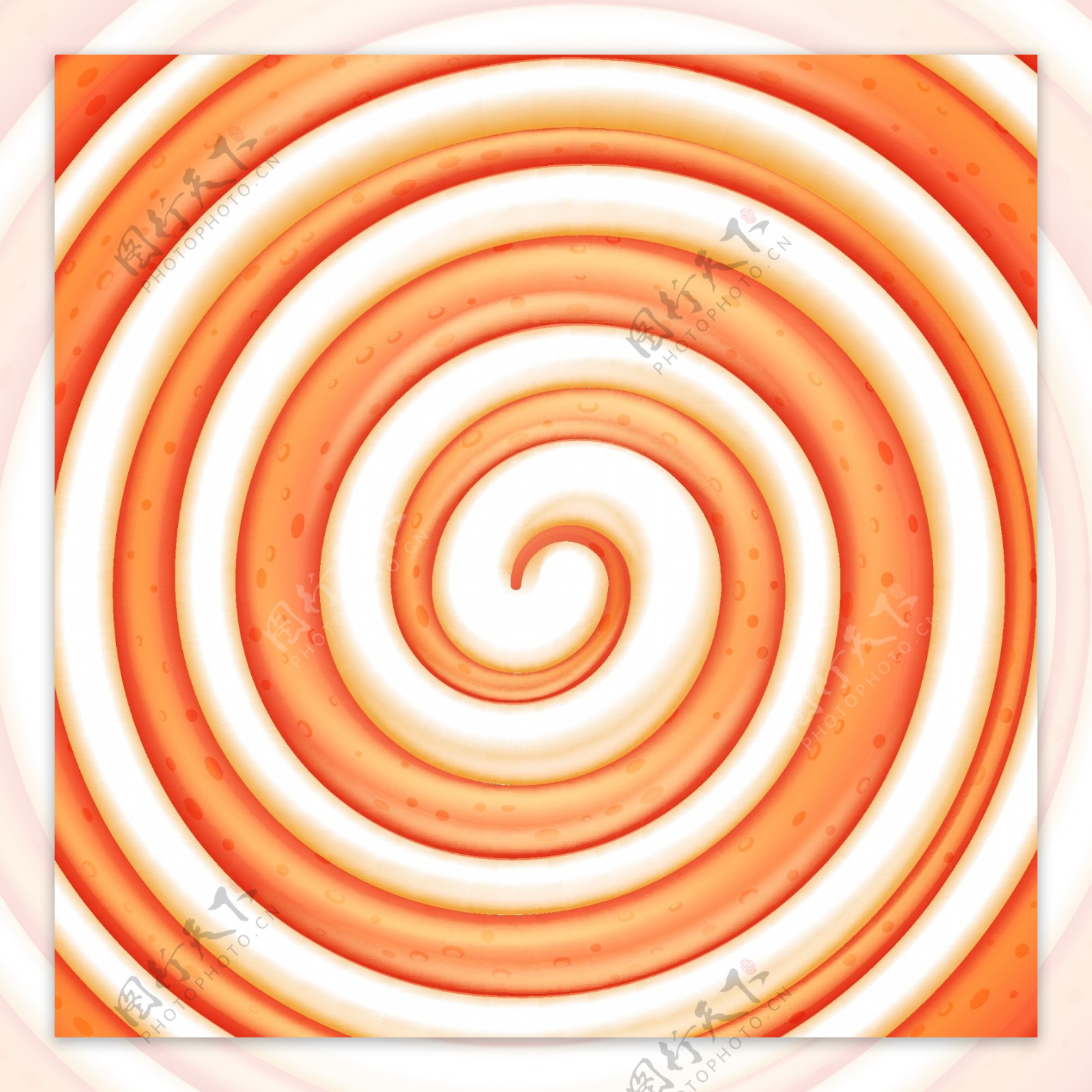 橙色圆形旋转旋涡糖果背景矢量素材下载