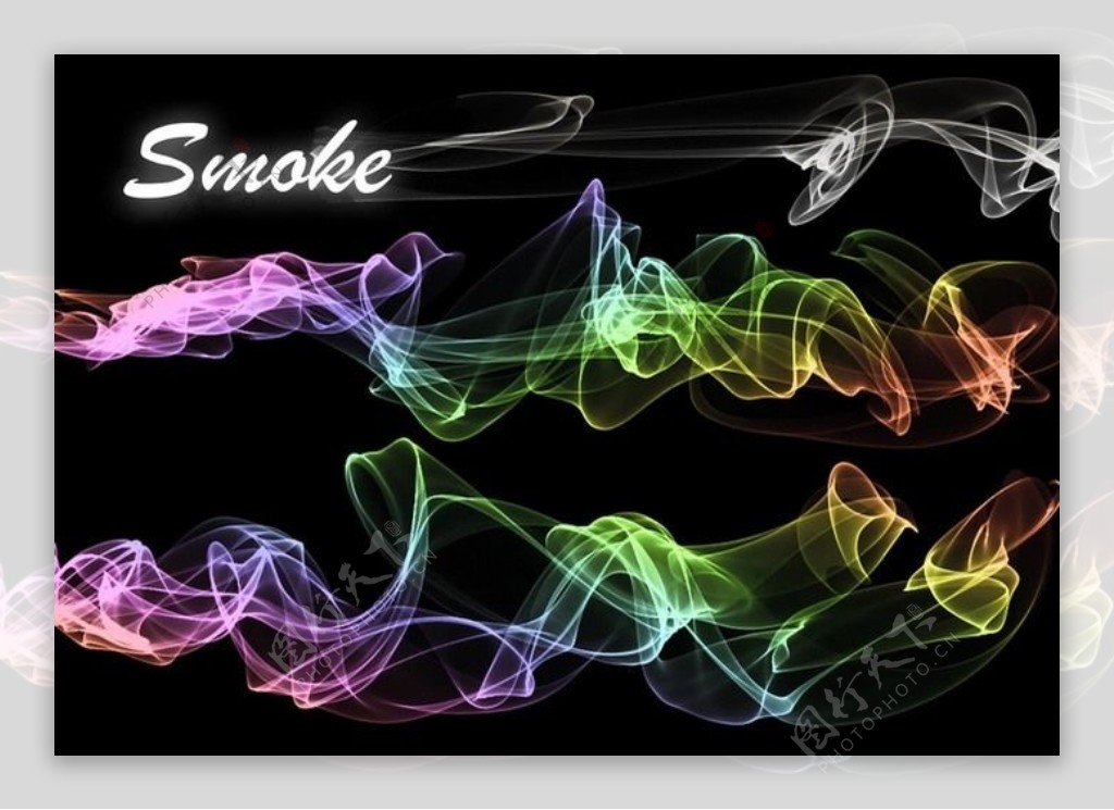 20种流烟香烟烟雾效果梦幻光影Photoshop笔刷素材下载