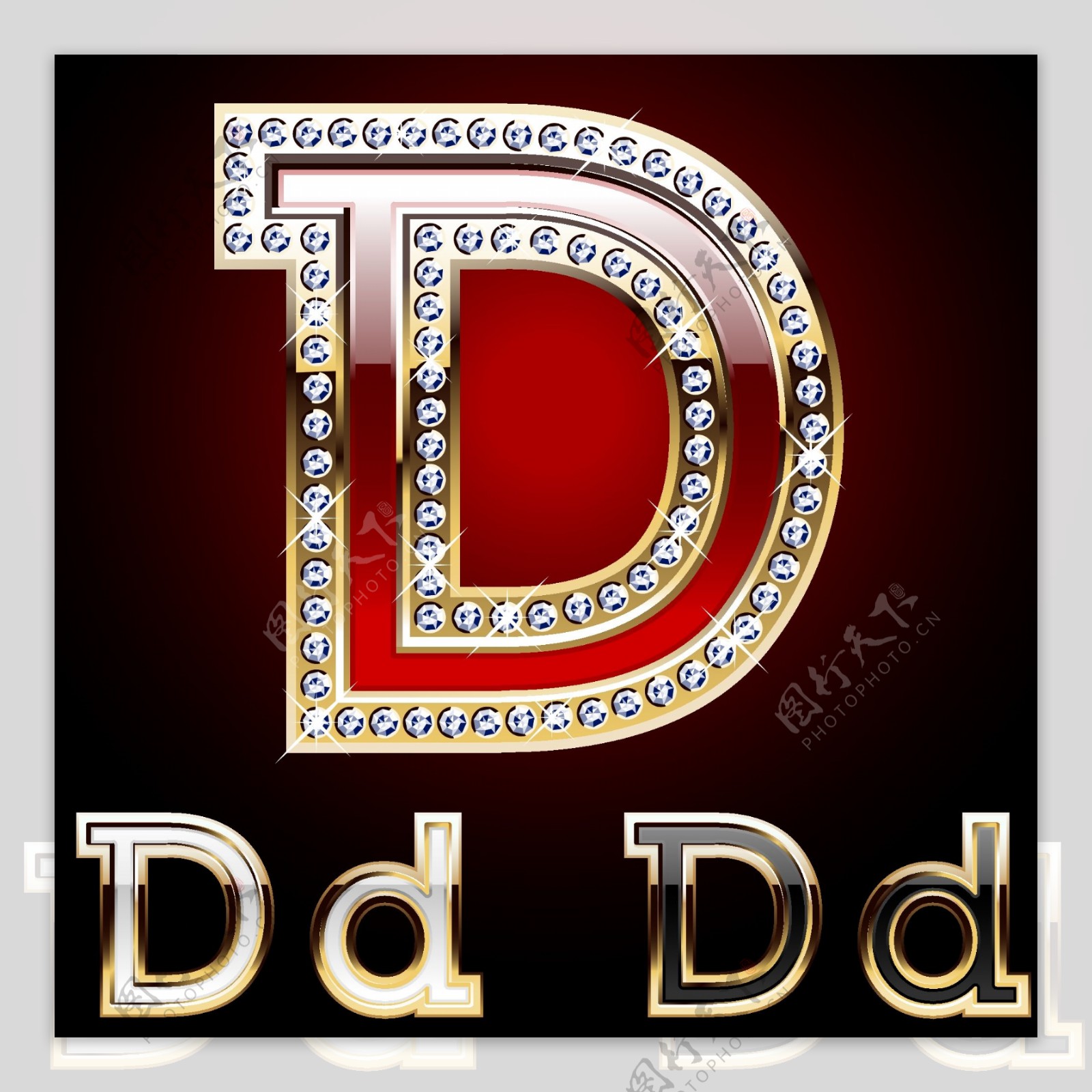 钻石D字母素材