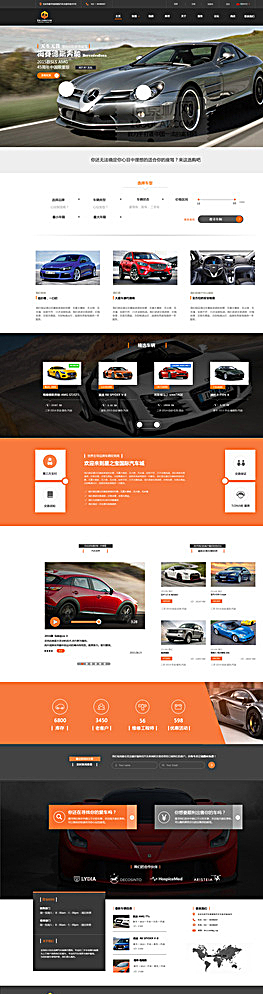 炫酷跑车网站模板PSD分层素材图片