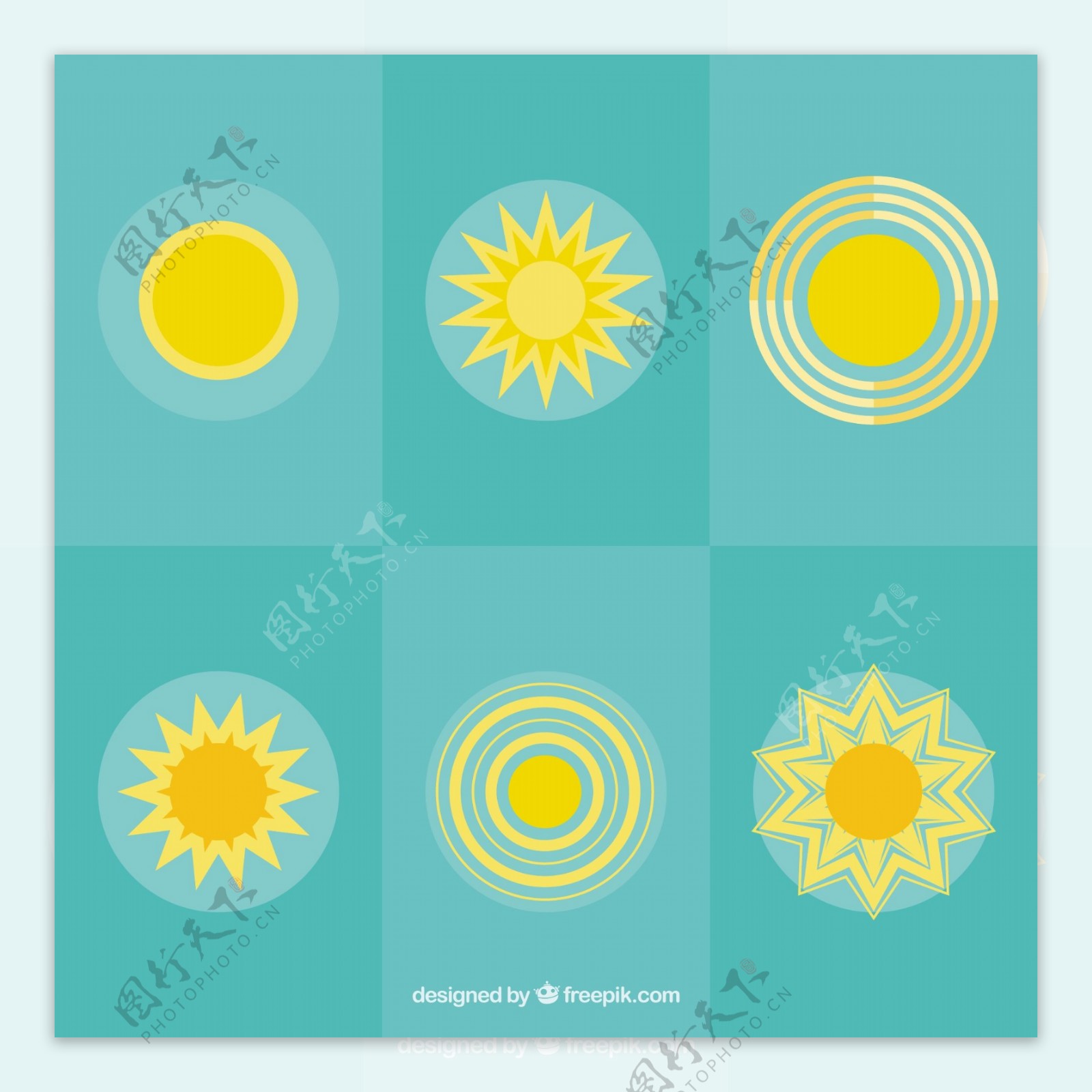 黄色的太阳图标收藏