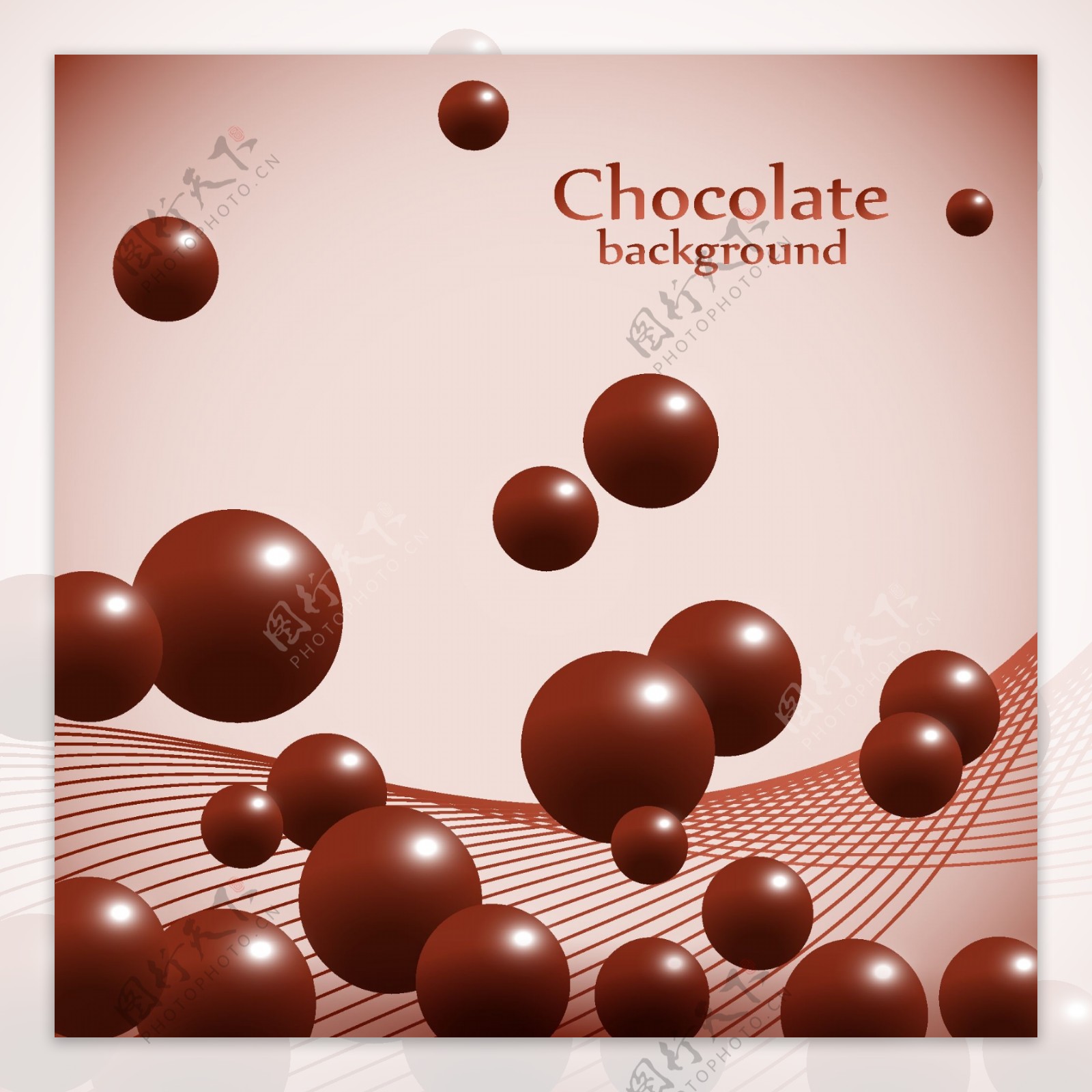 巧克力球背景矢量素材下载