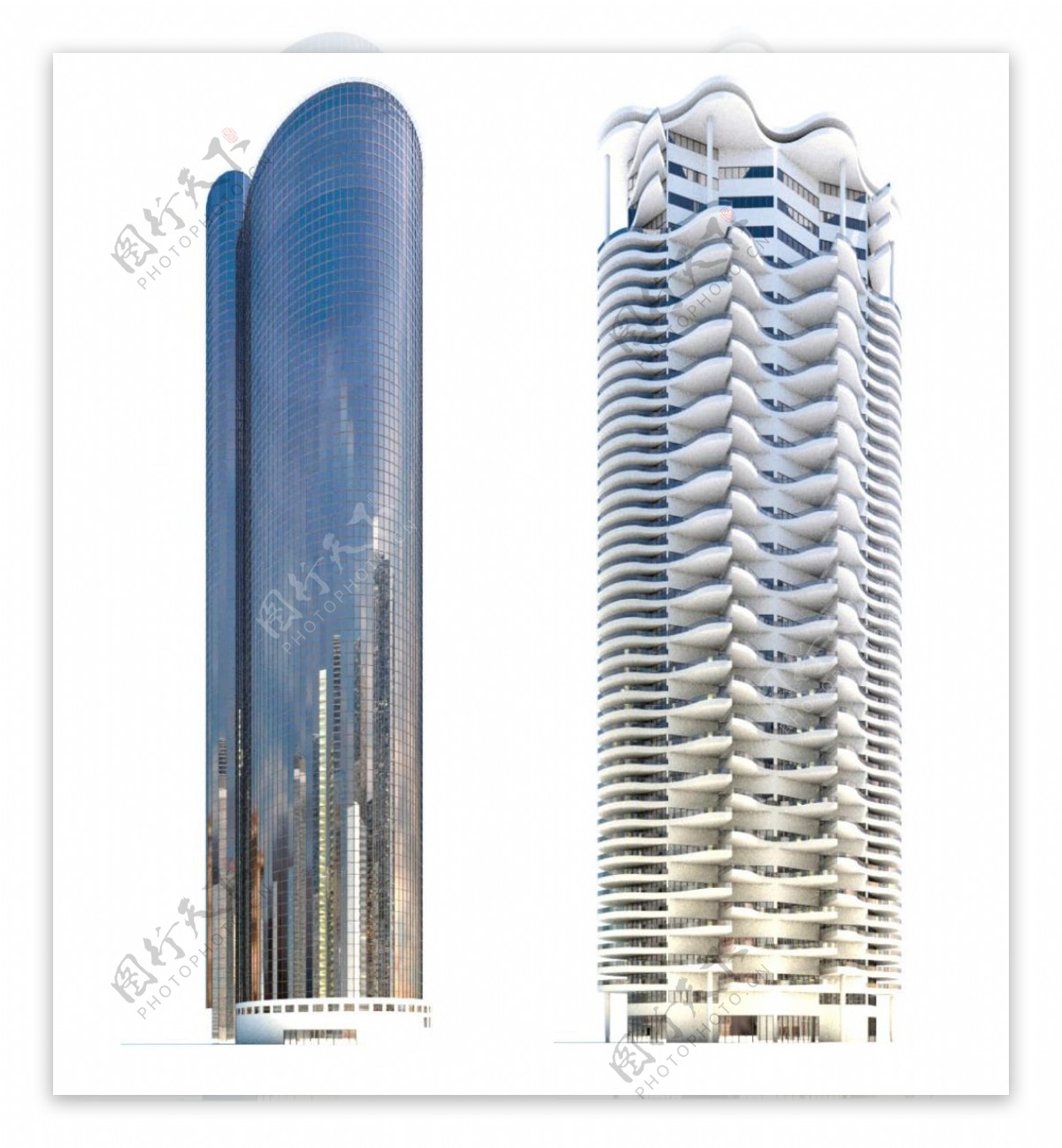 创意建筑设计城市高楼大厦模型
