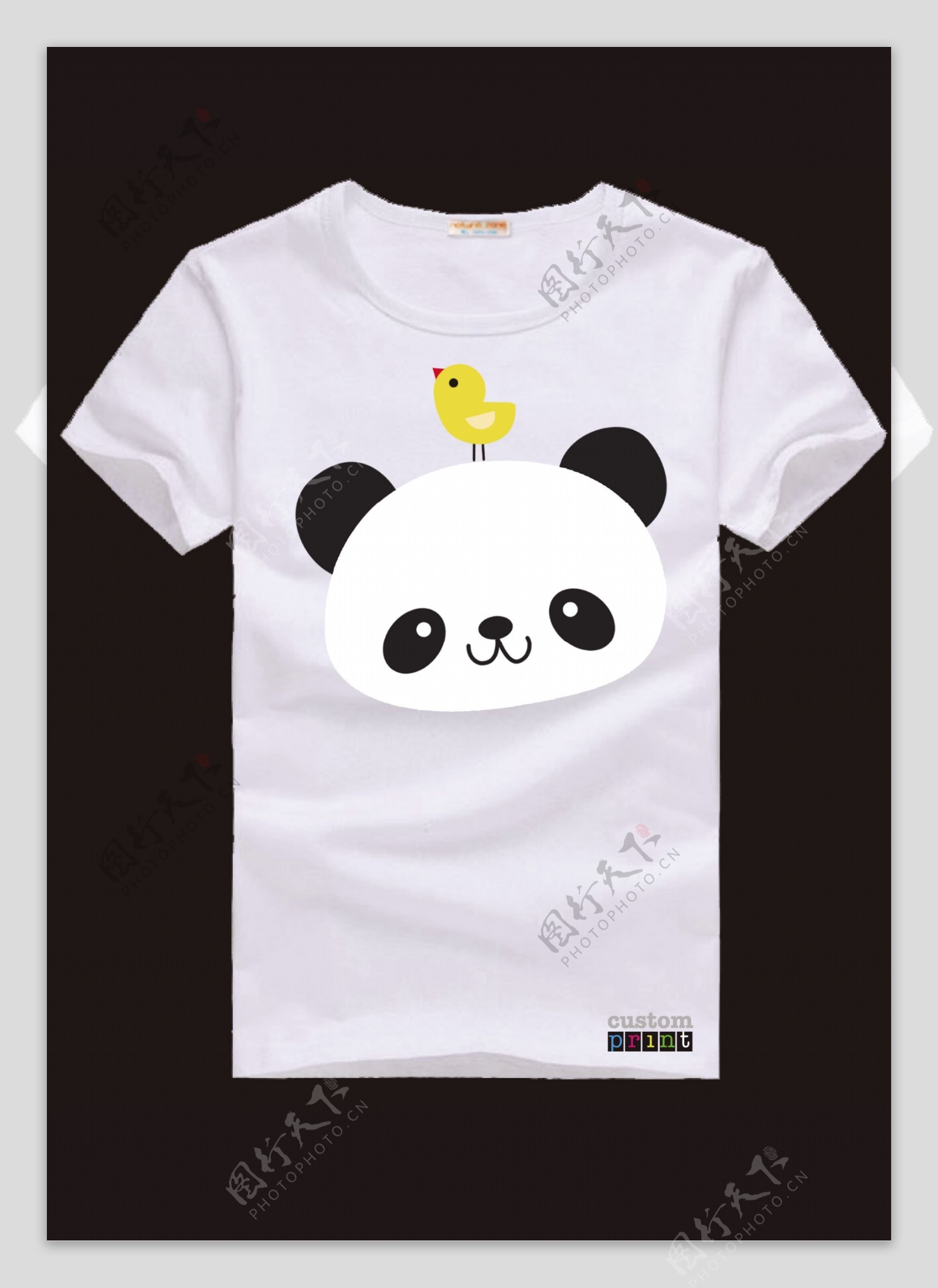 熊猫T恤印花模板