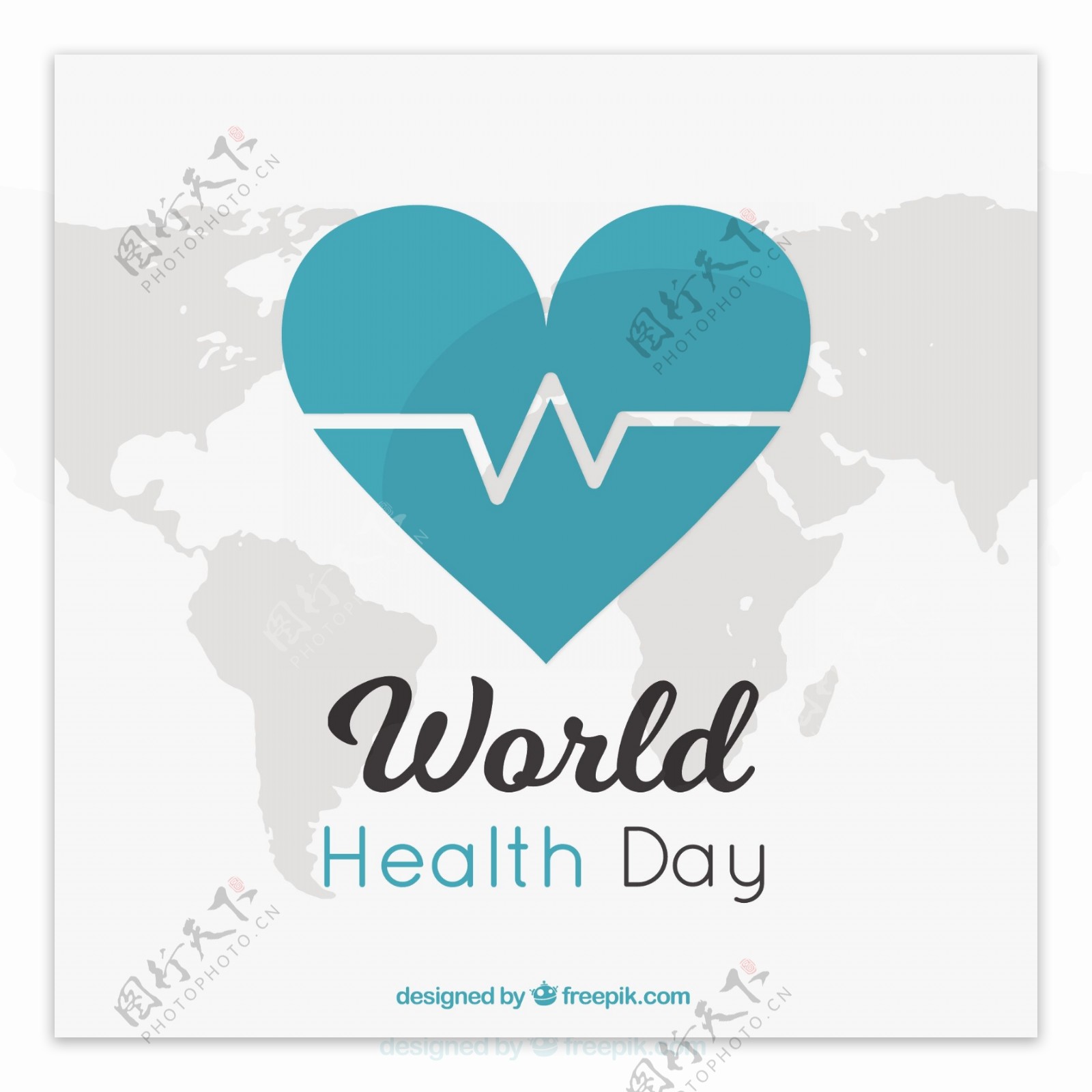 世界卫生日的绿色心脏背景