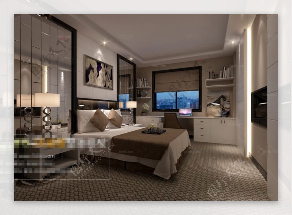 3d卧室模型和3d卧室效果图