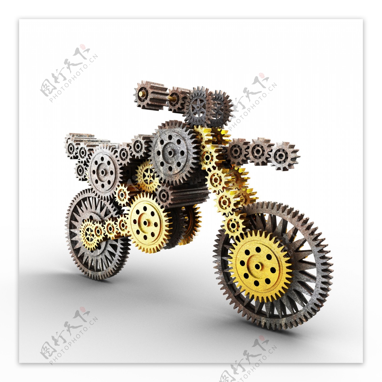 齿轮组成的摩托车图片