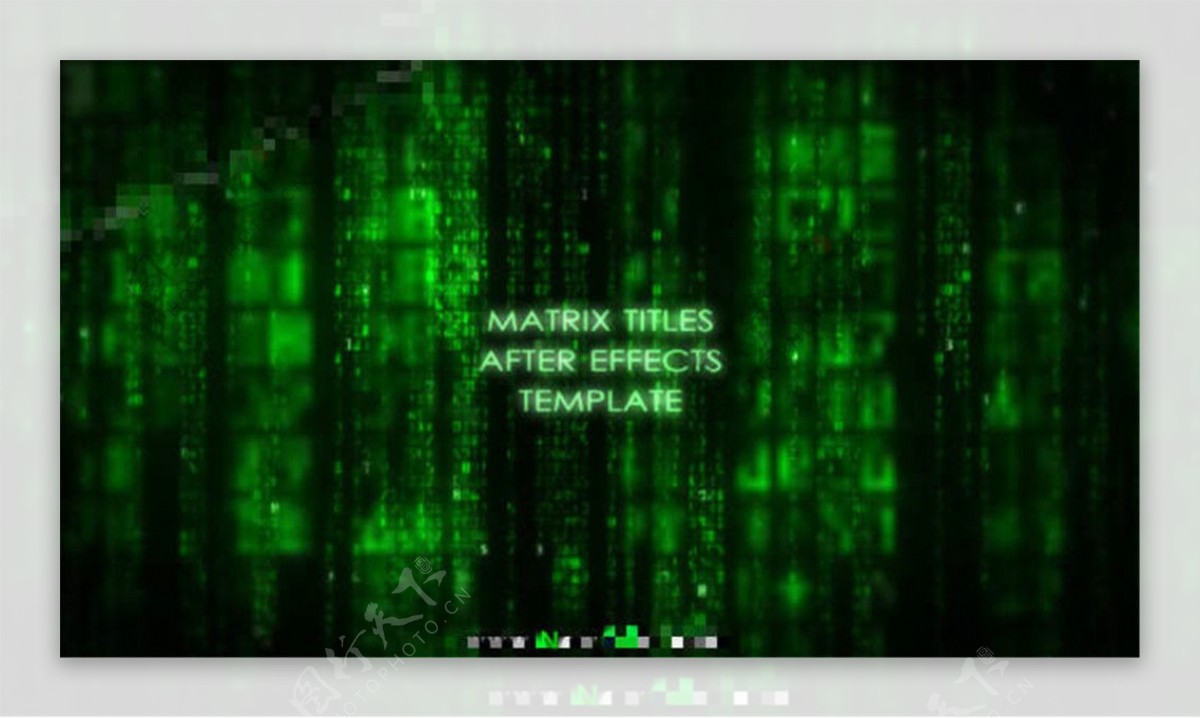 模拟黑客帝国的字幕展示AE模板