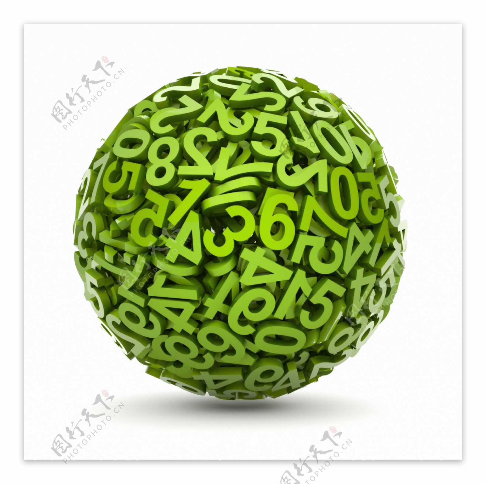 创意绿色数字球形图片