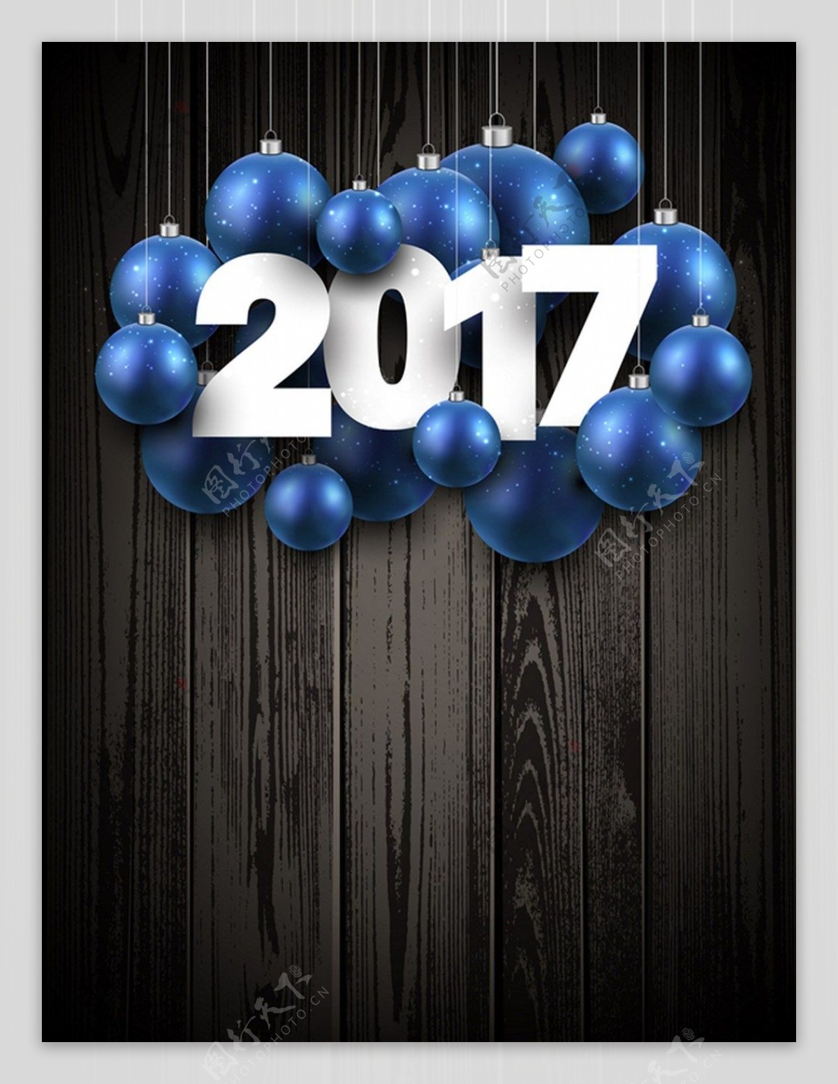 2017蓝色气球背景素材