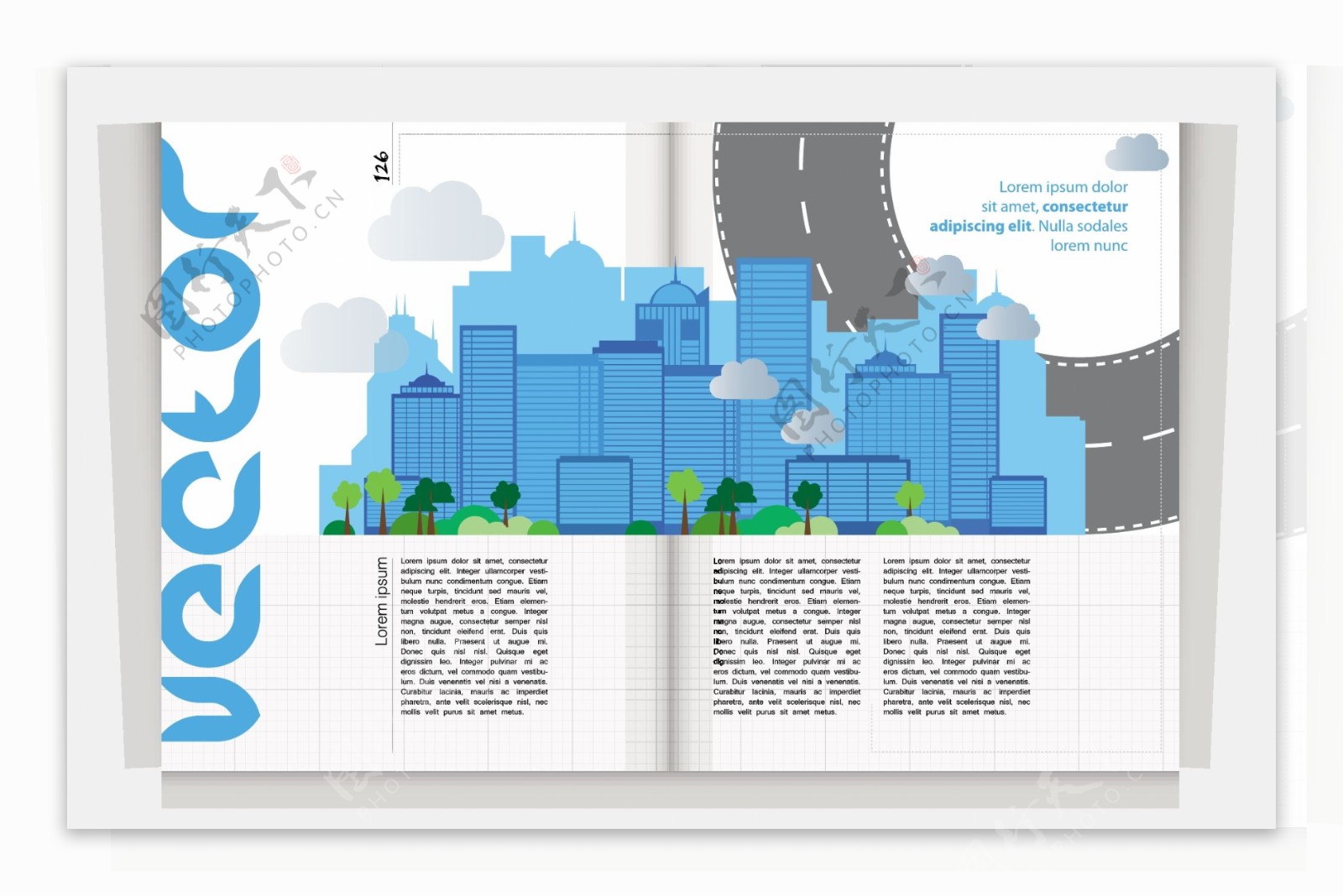 城市杂志封面设计元素矢量图01
