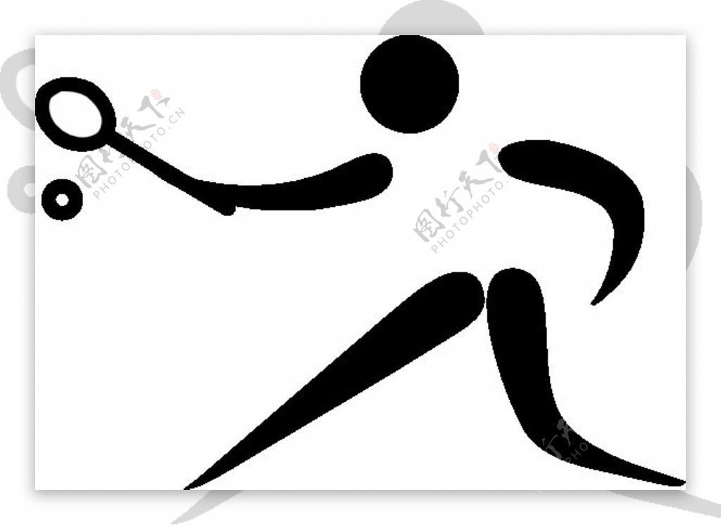奥林匹克运动球拍的象形文字剪贴画