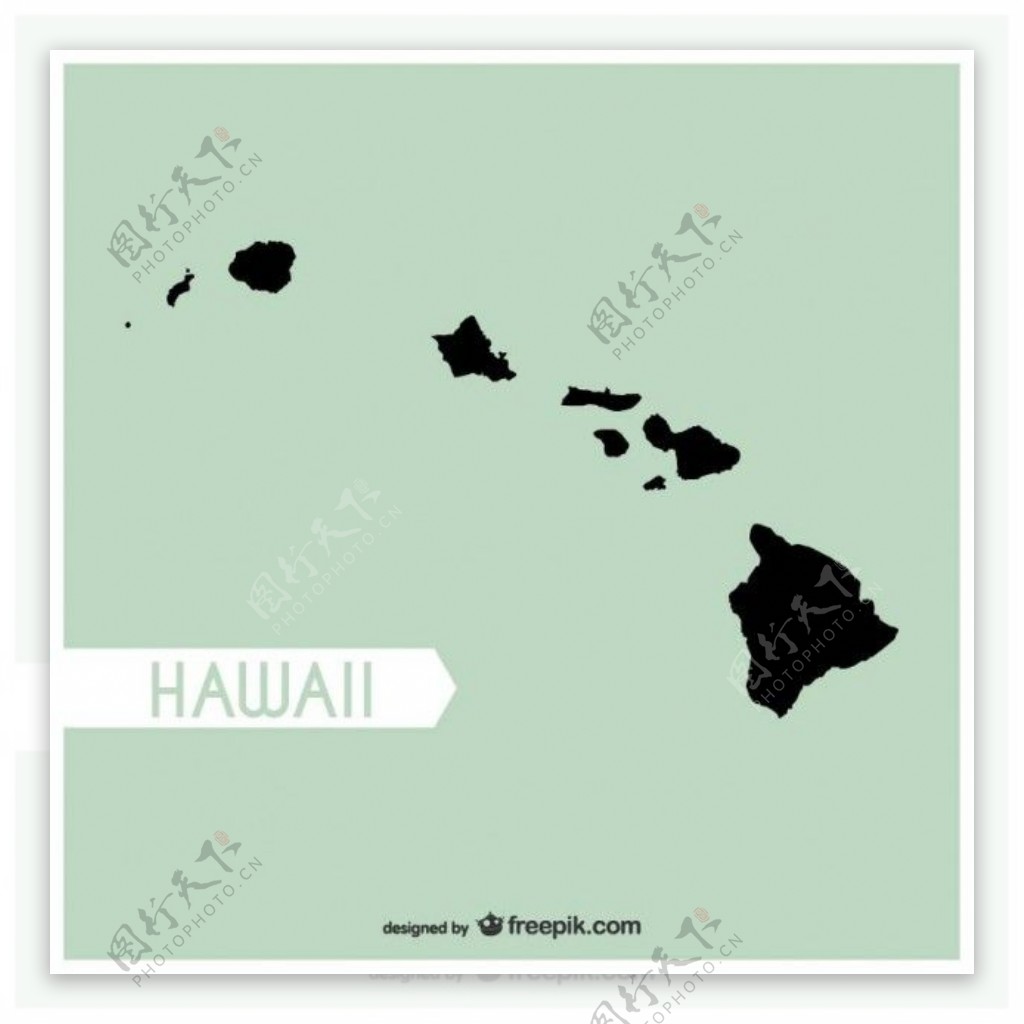 夏威夷地图矢量