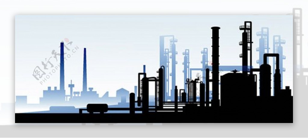 炼油厂剪影设计矢量素材