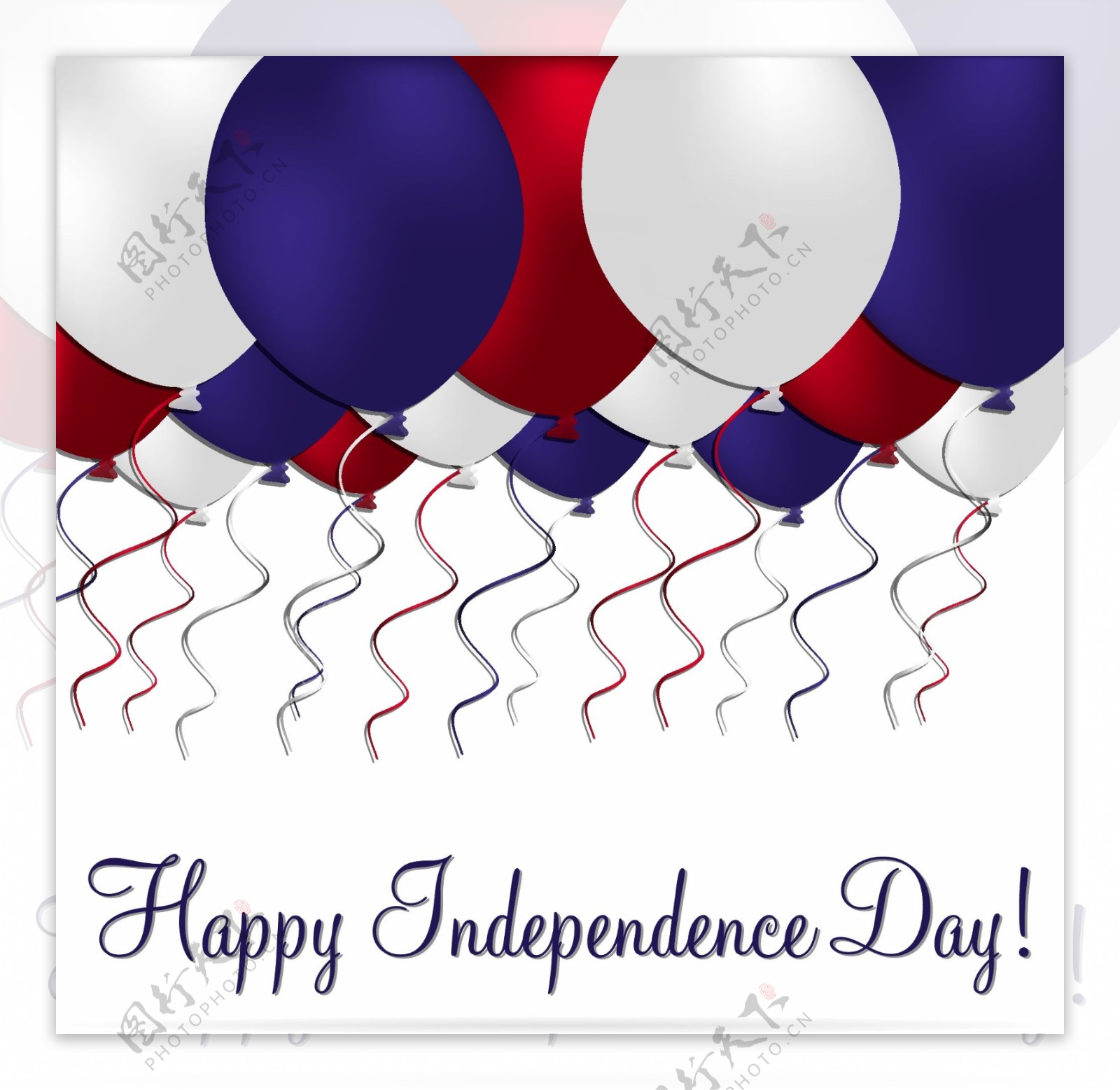 独立日快乐的气球卡矢量格式