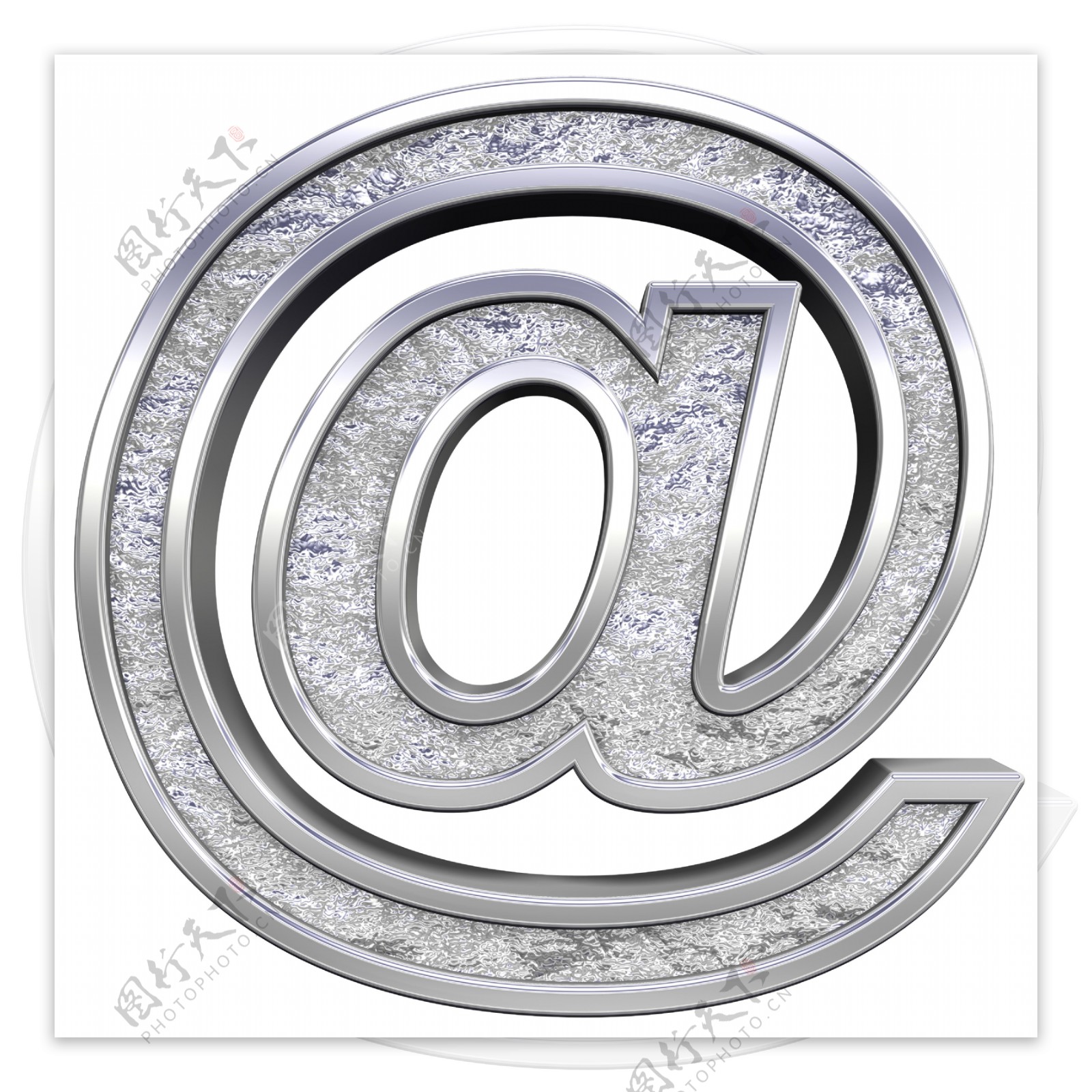 邮件标志从铬铸铁字母集