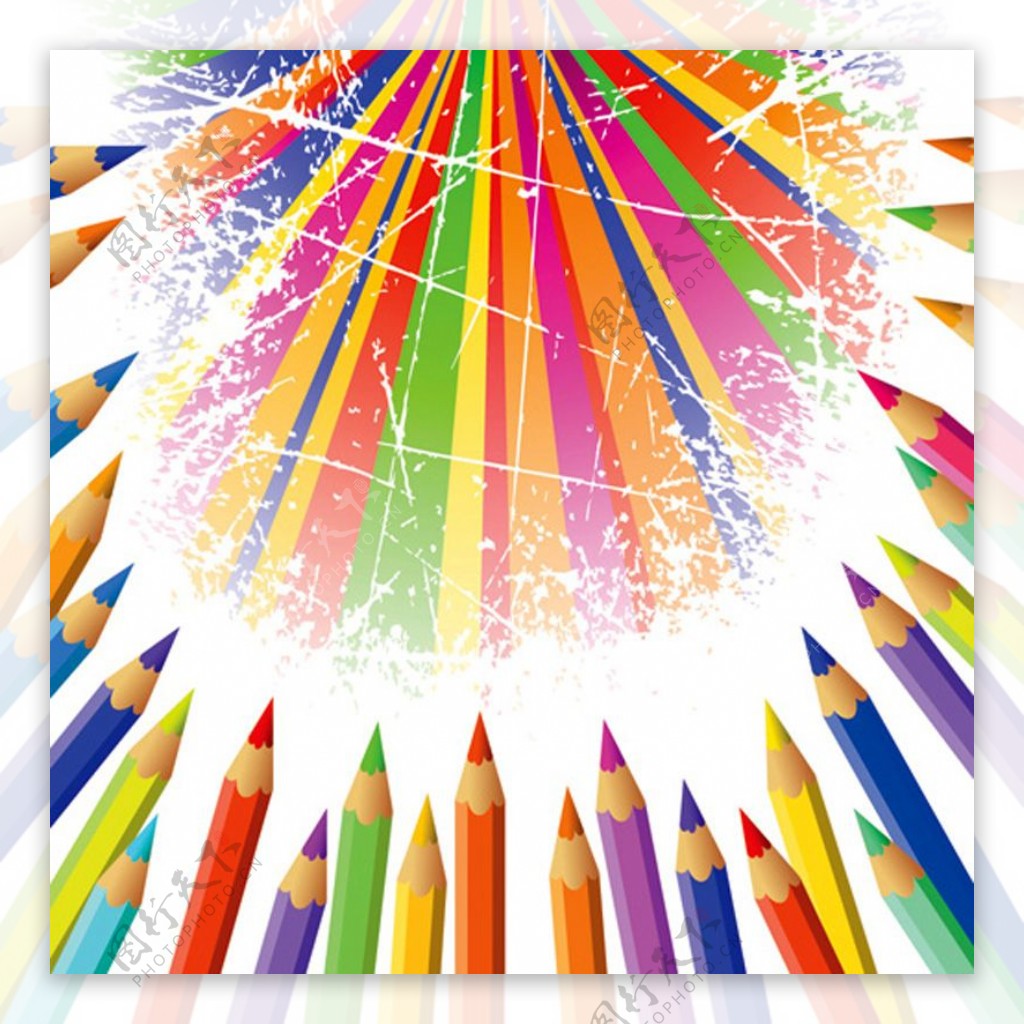 位图色彩铅笔五颜六色位图免费素材