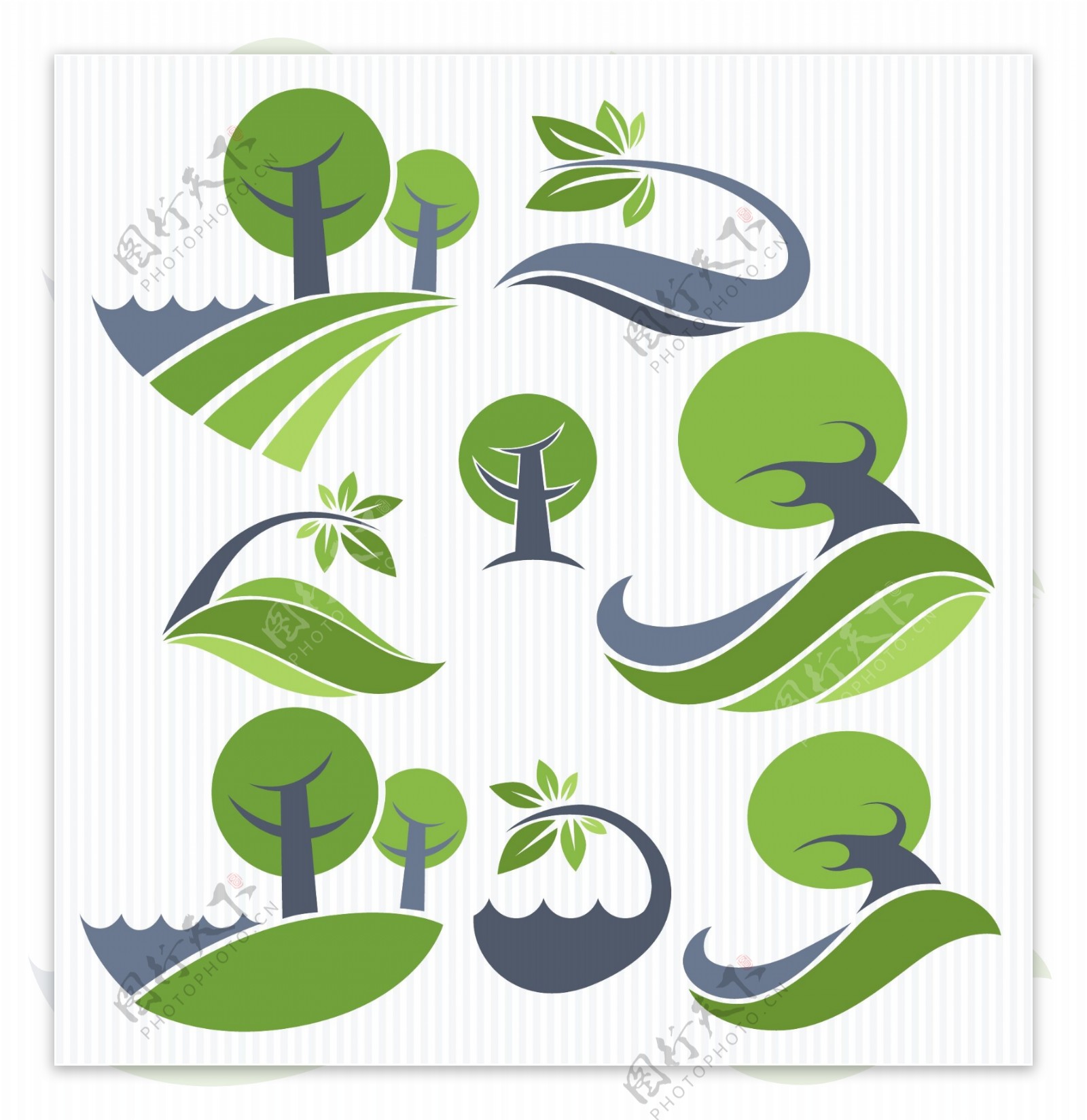 绿色树木logo设计