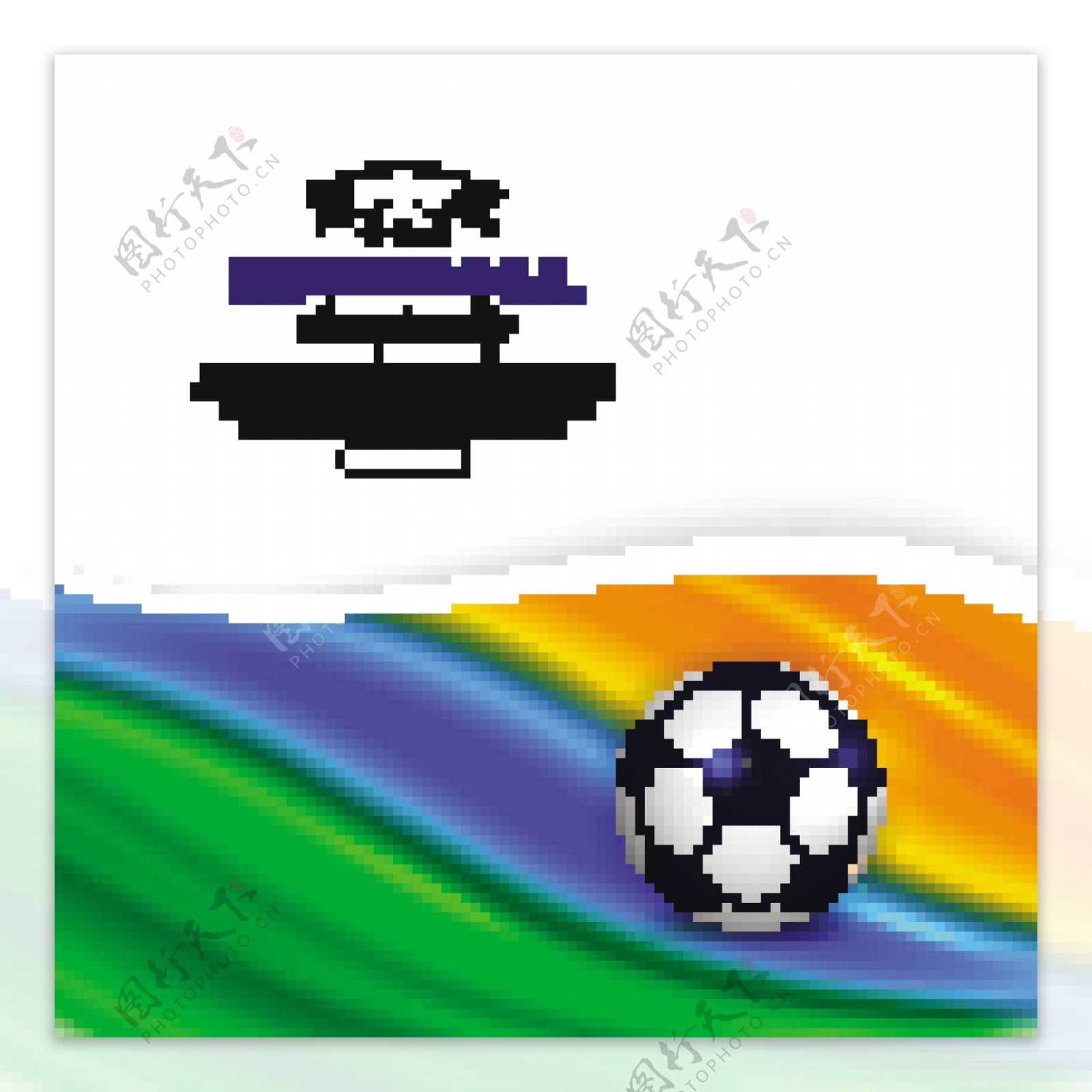 彩色质感巴西足球背景