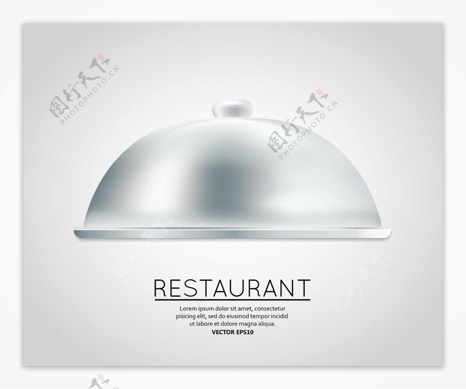 餐厅的食物托盘服务计划饭餐厅的菜单布局设计模板矢量图