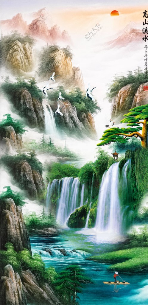 超特価セール開催！！ 高山流水图片素材-编号28394315-图行天下 絵画/タペストリー