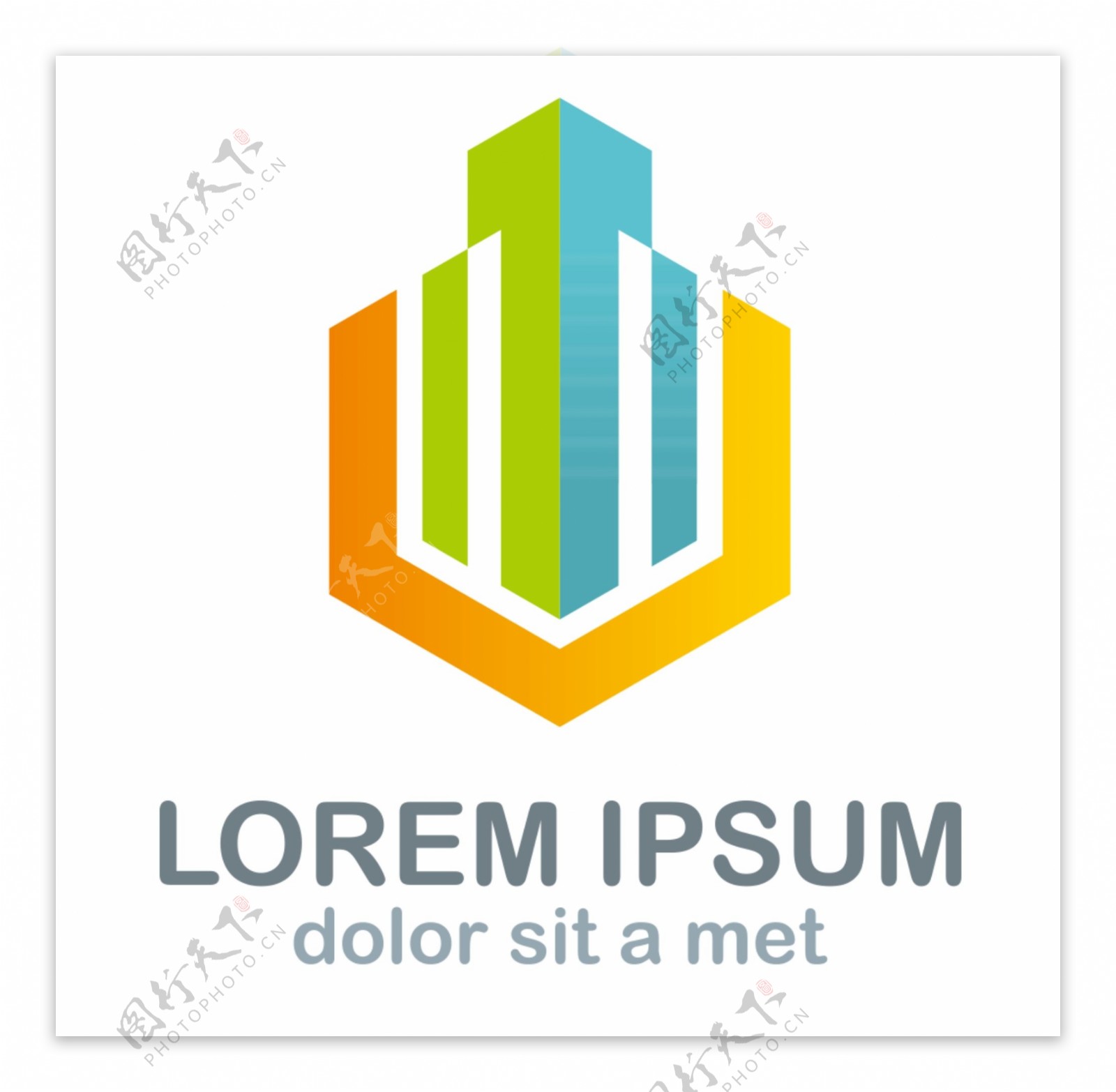彩色抽象房地产logo