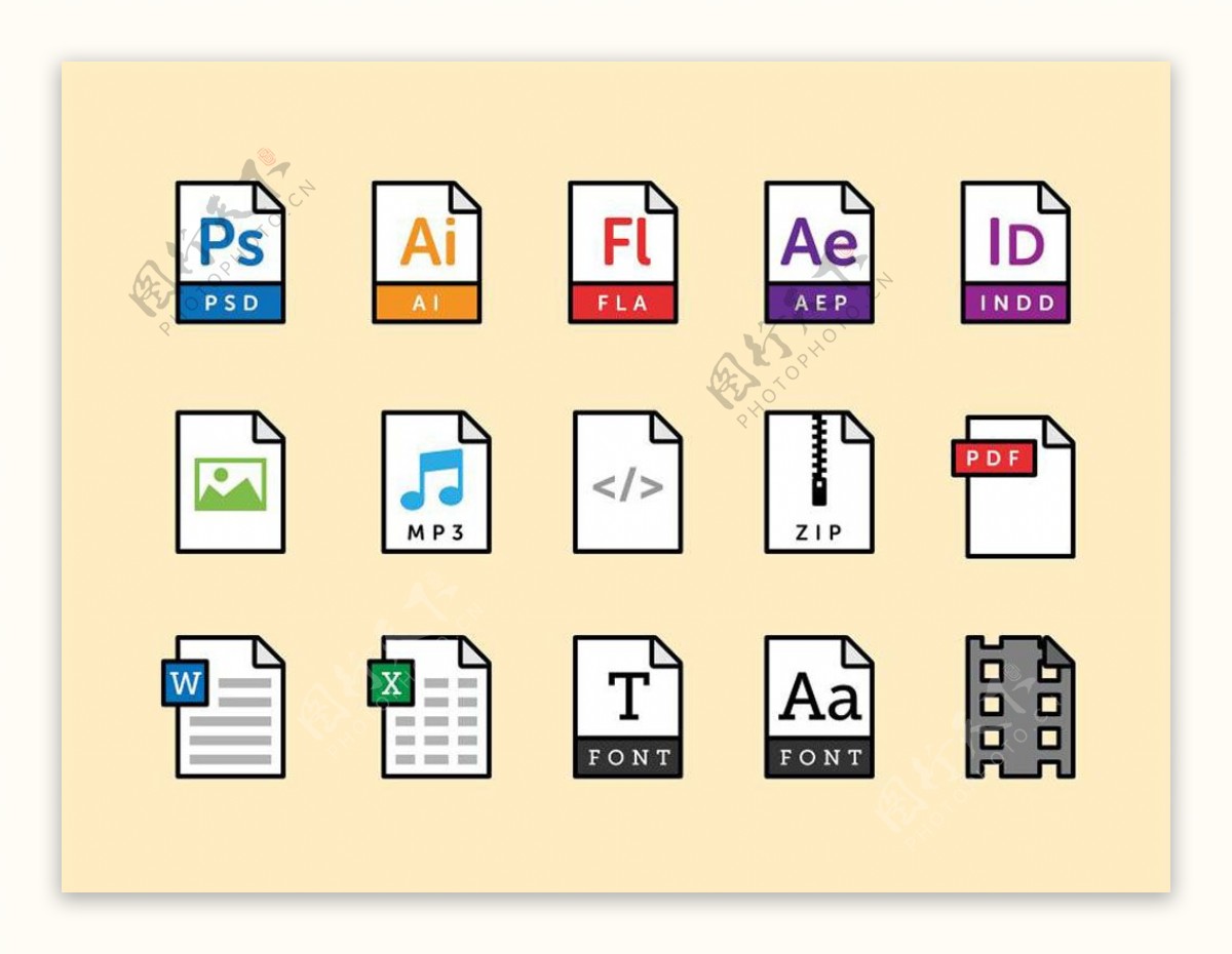 15枚文件类型图标sketch素材